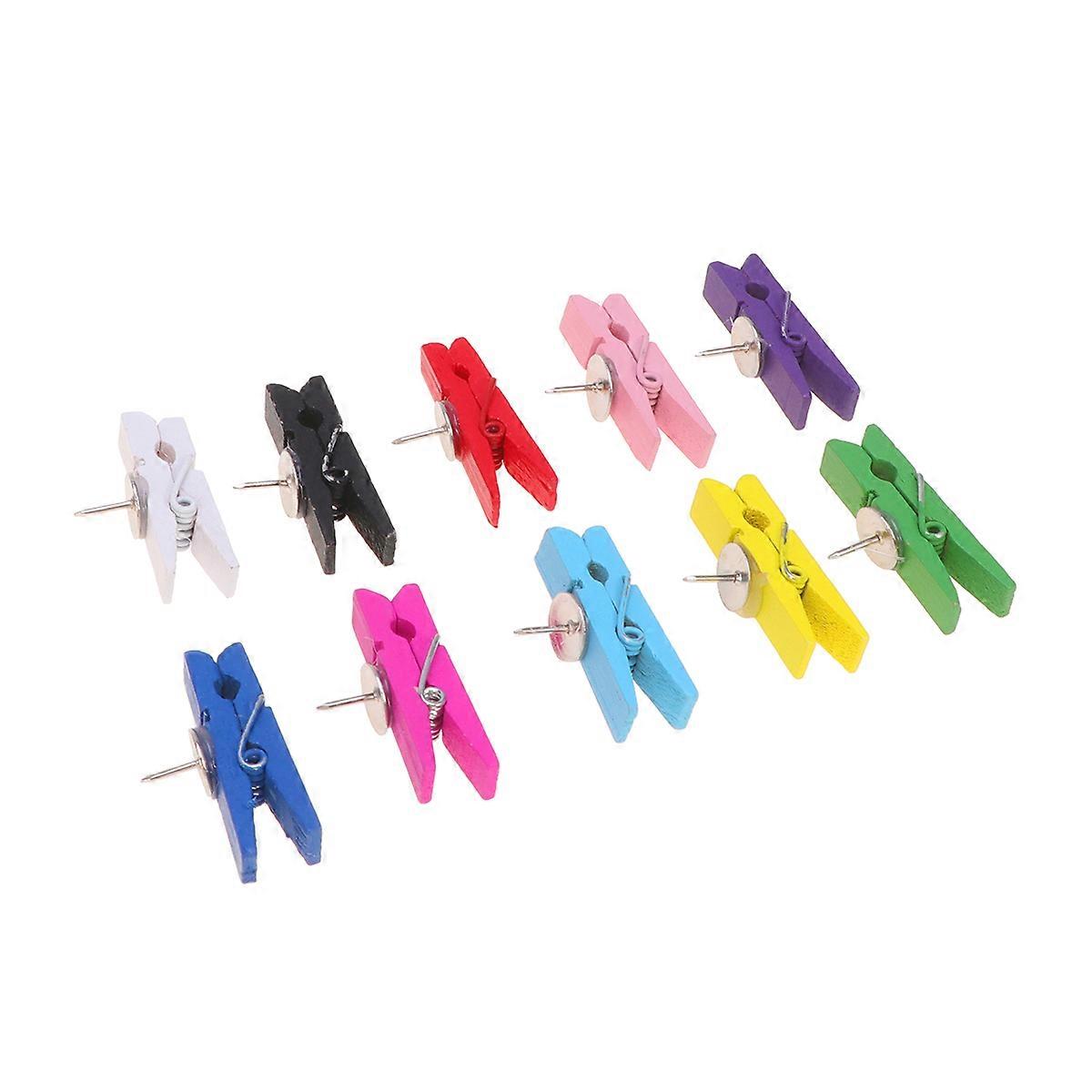 Wooden Clip 140 Pcs Memo Holding Clamps For Home And Office Colorful Assorted Color Lightweight
