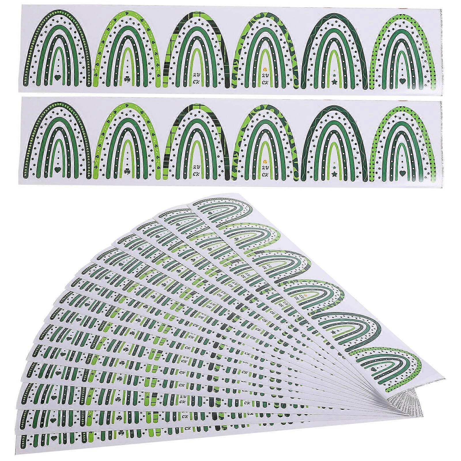 Multi Colored Saint Patrick's Day Border Sticker 75 Sheets Rectangular DIY Decoration Craft Projects Suitable for Students Teachers