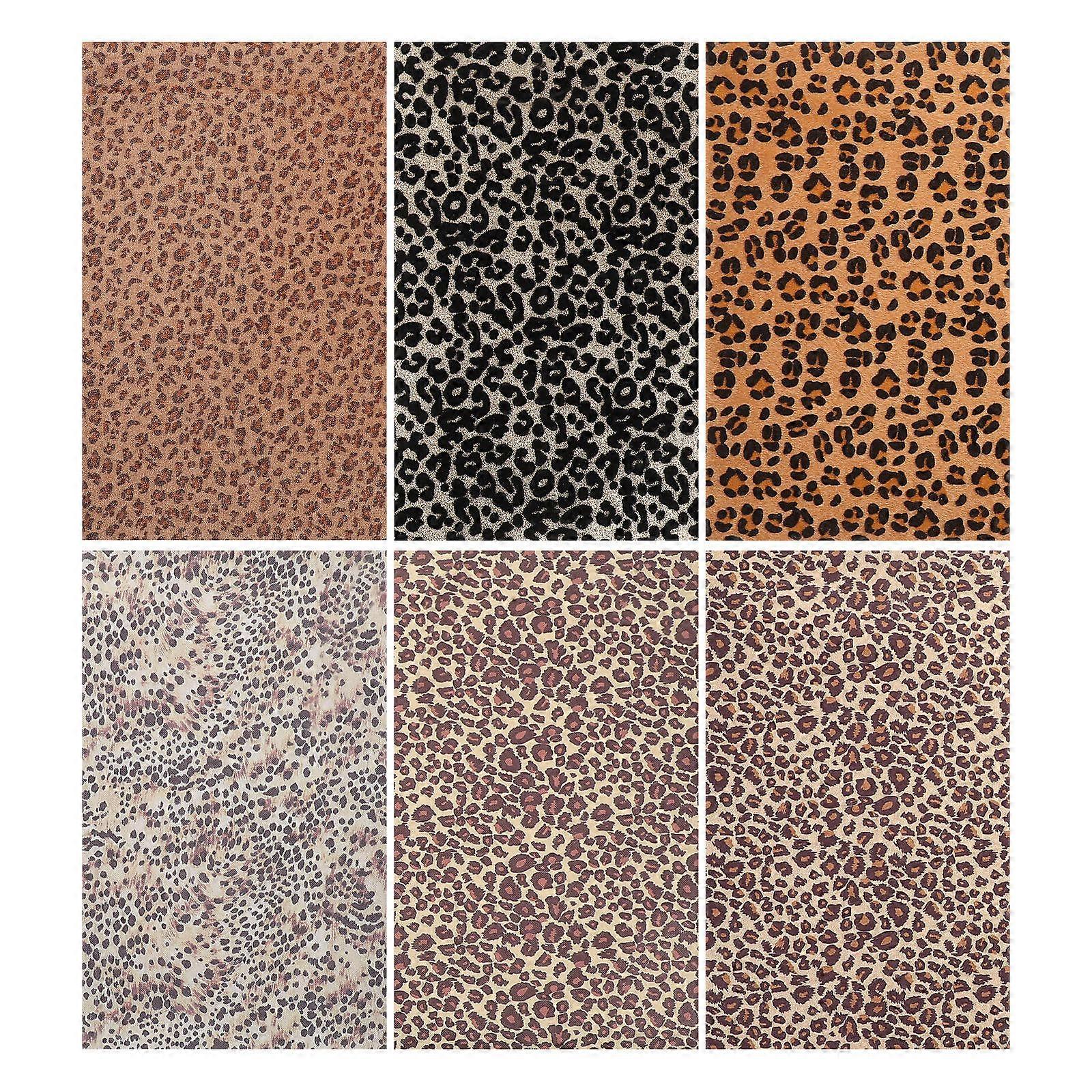 DIY Fabric Leopard Pattern Sheet for Artistic Use 18Pcs Assorted Set