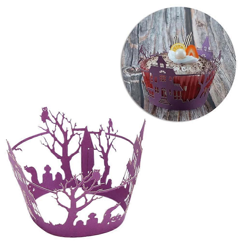 Cupcake Holder Cups Creative Cake Baking Wrapper for Decoration 100Pcs Purple