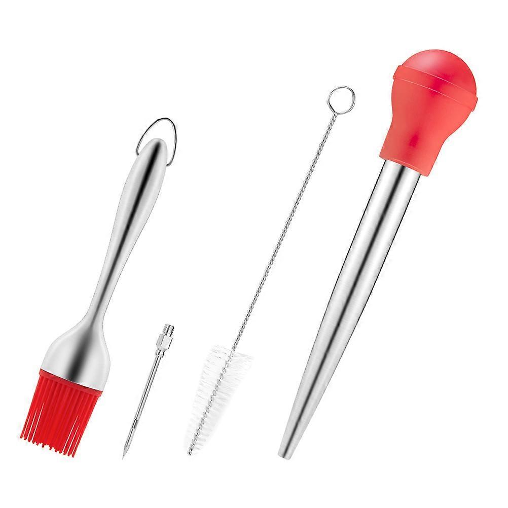 Turkey Baster Set Kitchen Oil Dropper for Marinade Basting 2Pcs Red