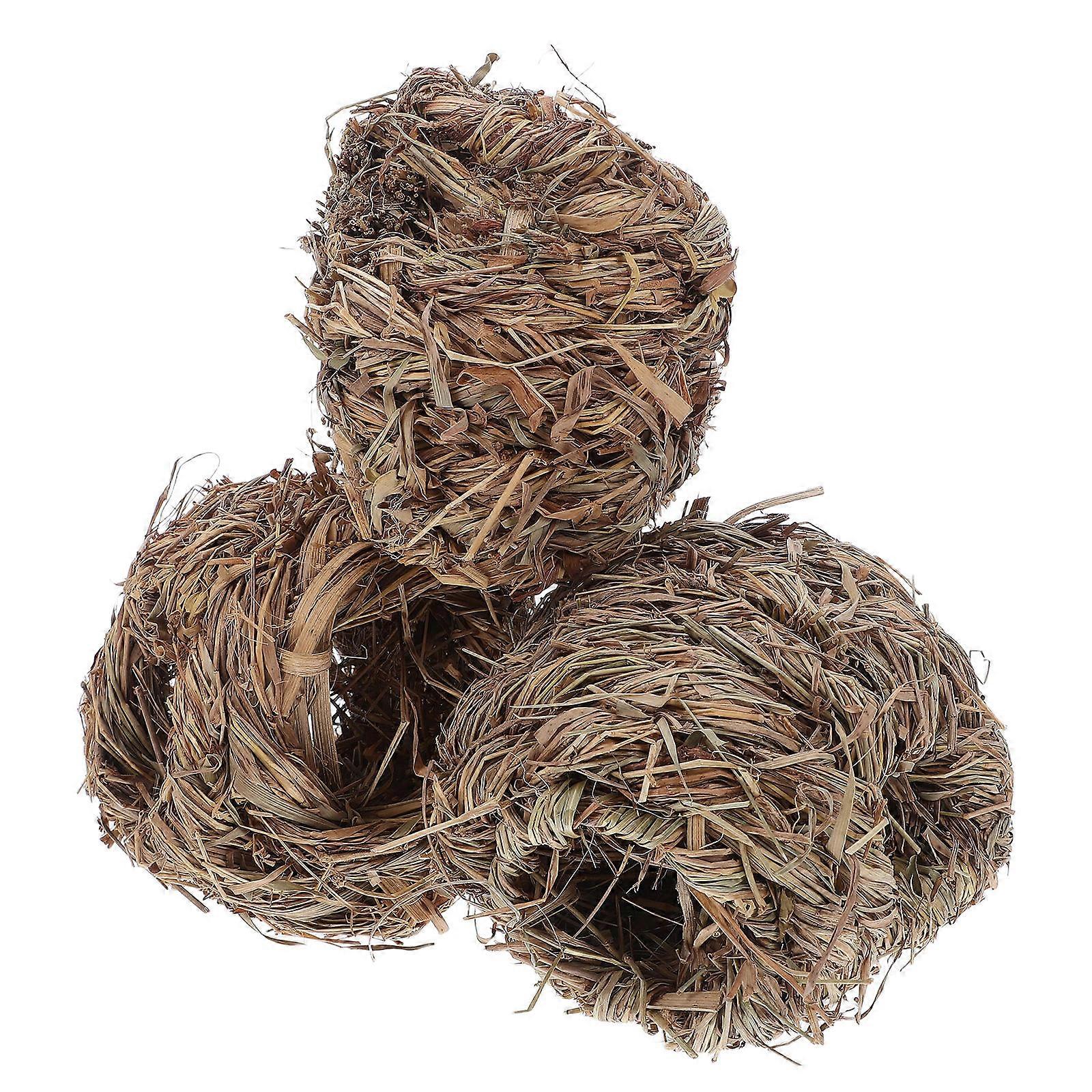 Straw Hamster House Natural Grass Hut Shelter for 6Pcs