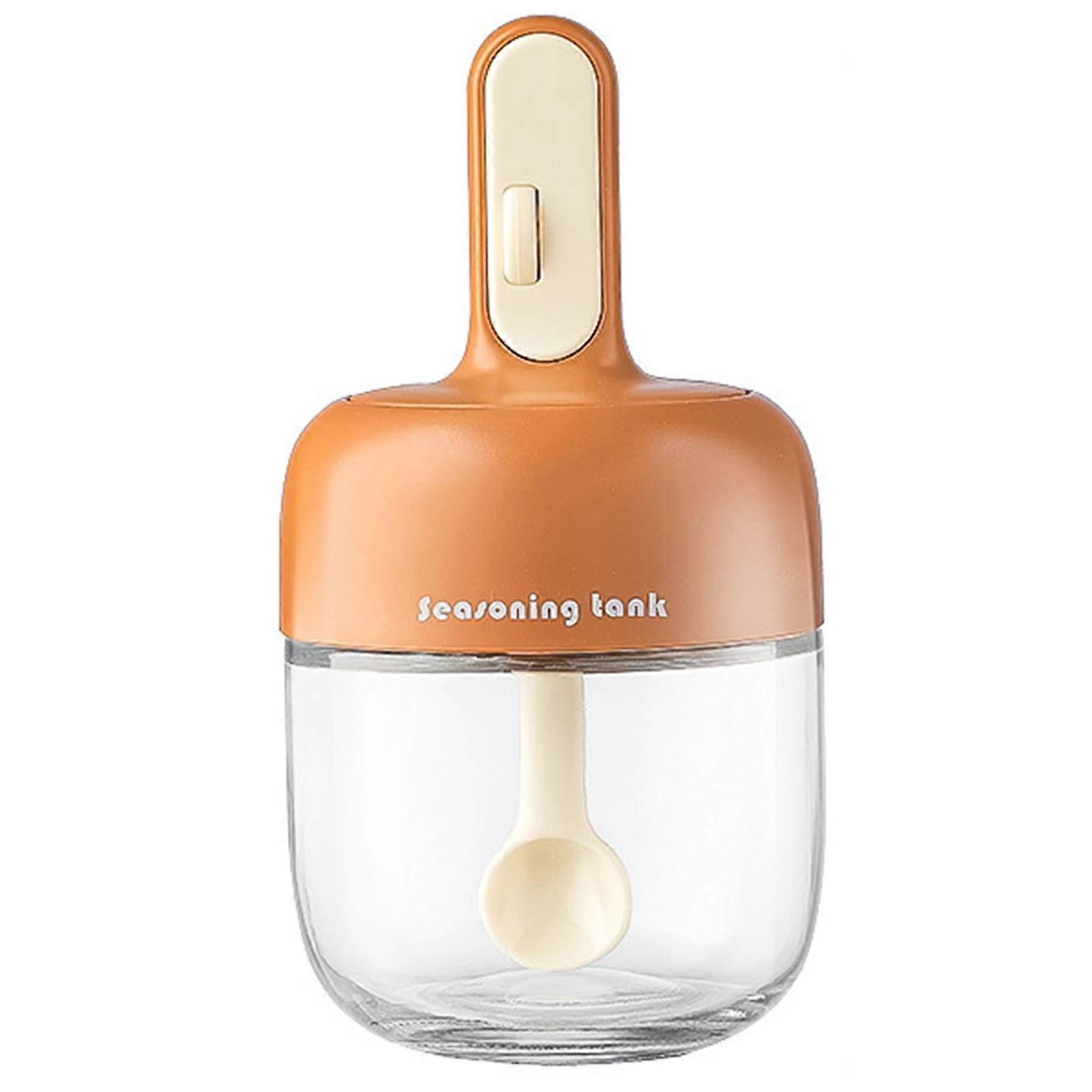 Gardenne Leak-proof Spice Jar with Collapsible Spoon, Large Diameter & Easy Clean Design, Compatible with Kitchen Storage