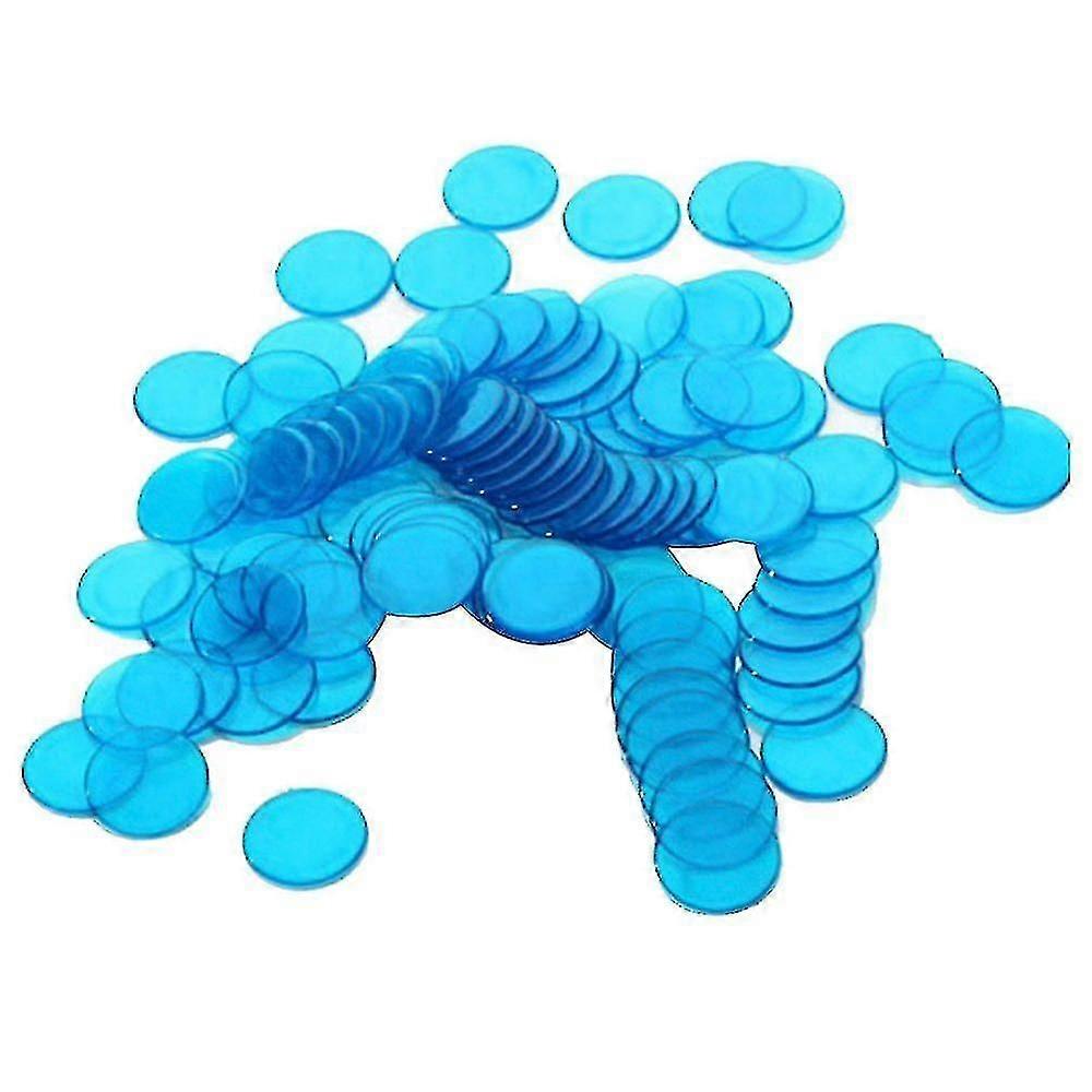 100pcs Blue Plastic Bingo Chips 3cm