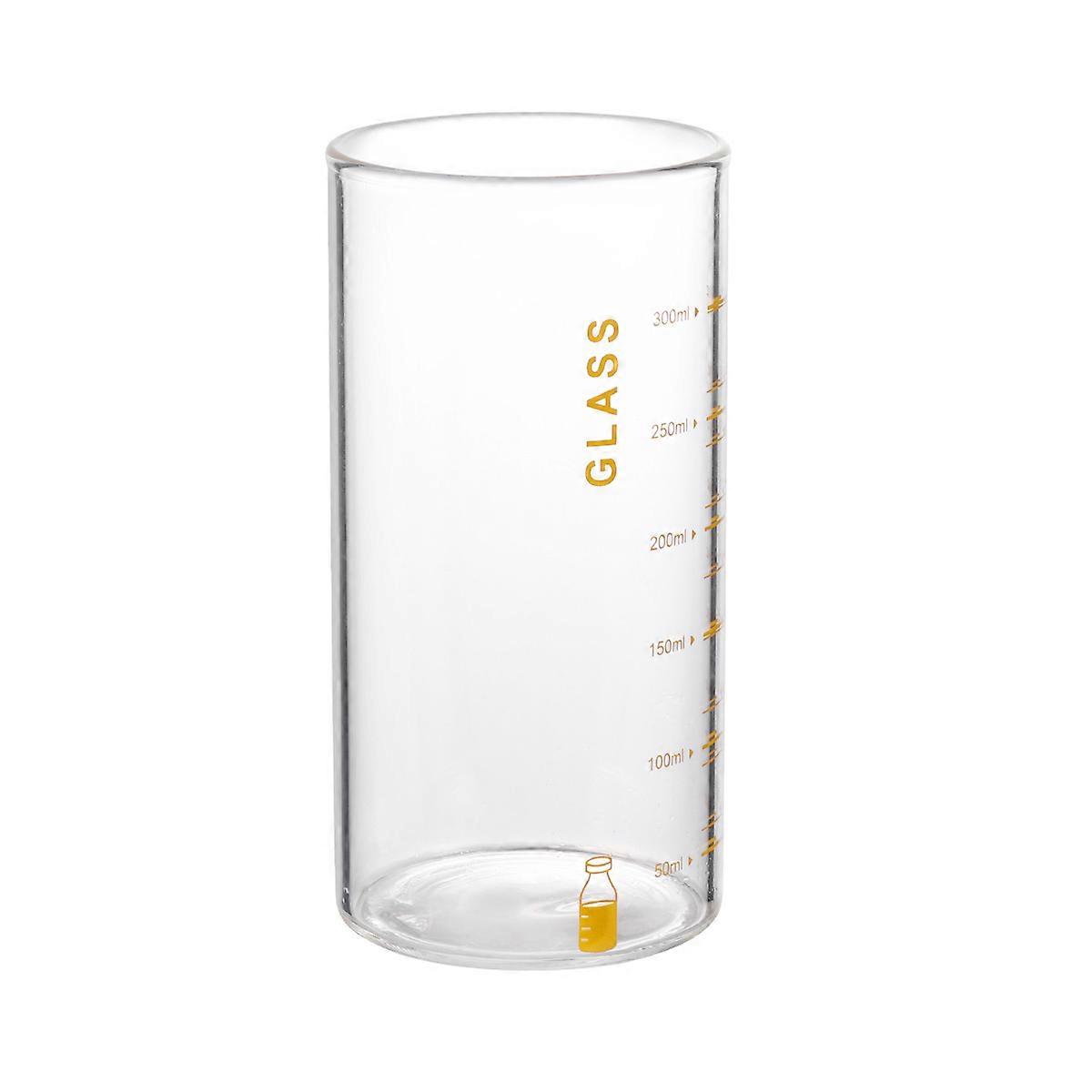 Glass Cup Water Mug for Drinking Use 301-400ml Orange with Scale
