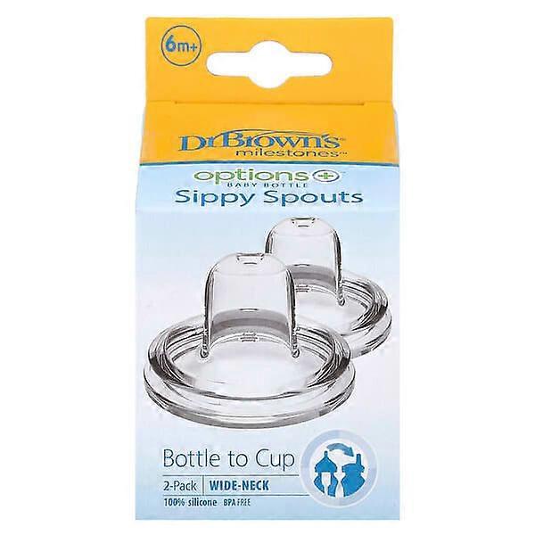 Dr. Brown's, Options+ÃÂ¢ÃÂÃÂ¢ Baby Bottle, Sippy Spouts, 6 Months +, 2 Pack