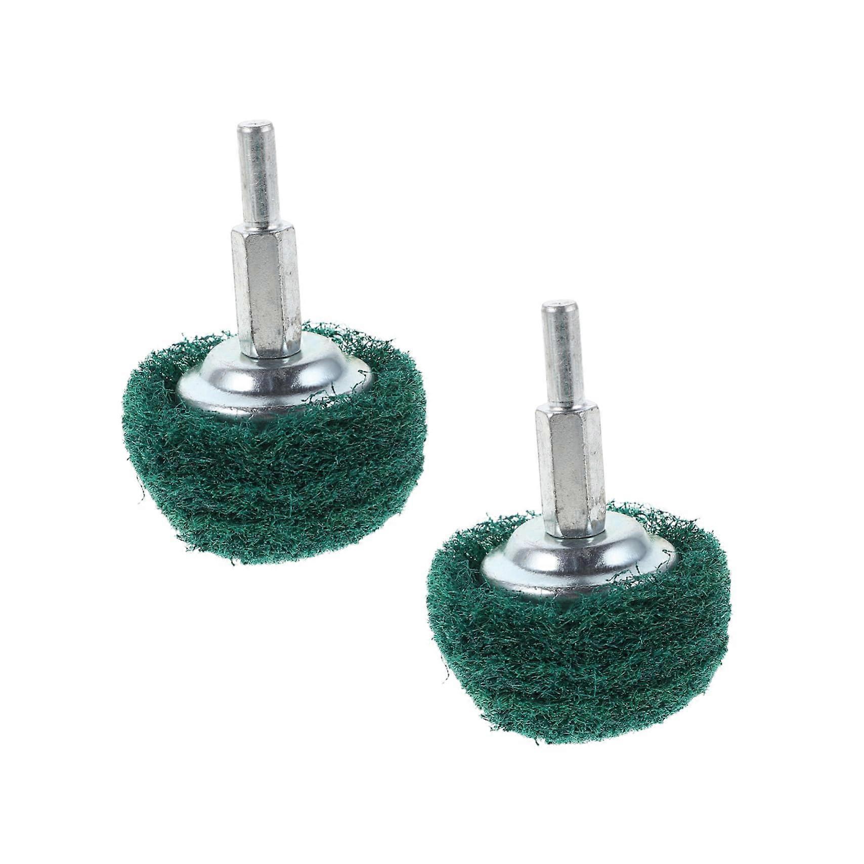 Green Mushroom Shaped Scouring Pad Grinding Heads With Handle For Rotary Tools Rust Removal Polishing Jewelry