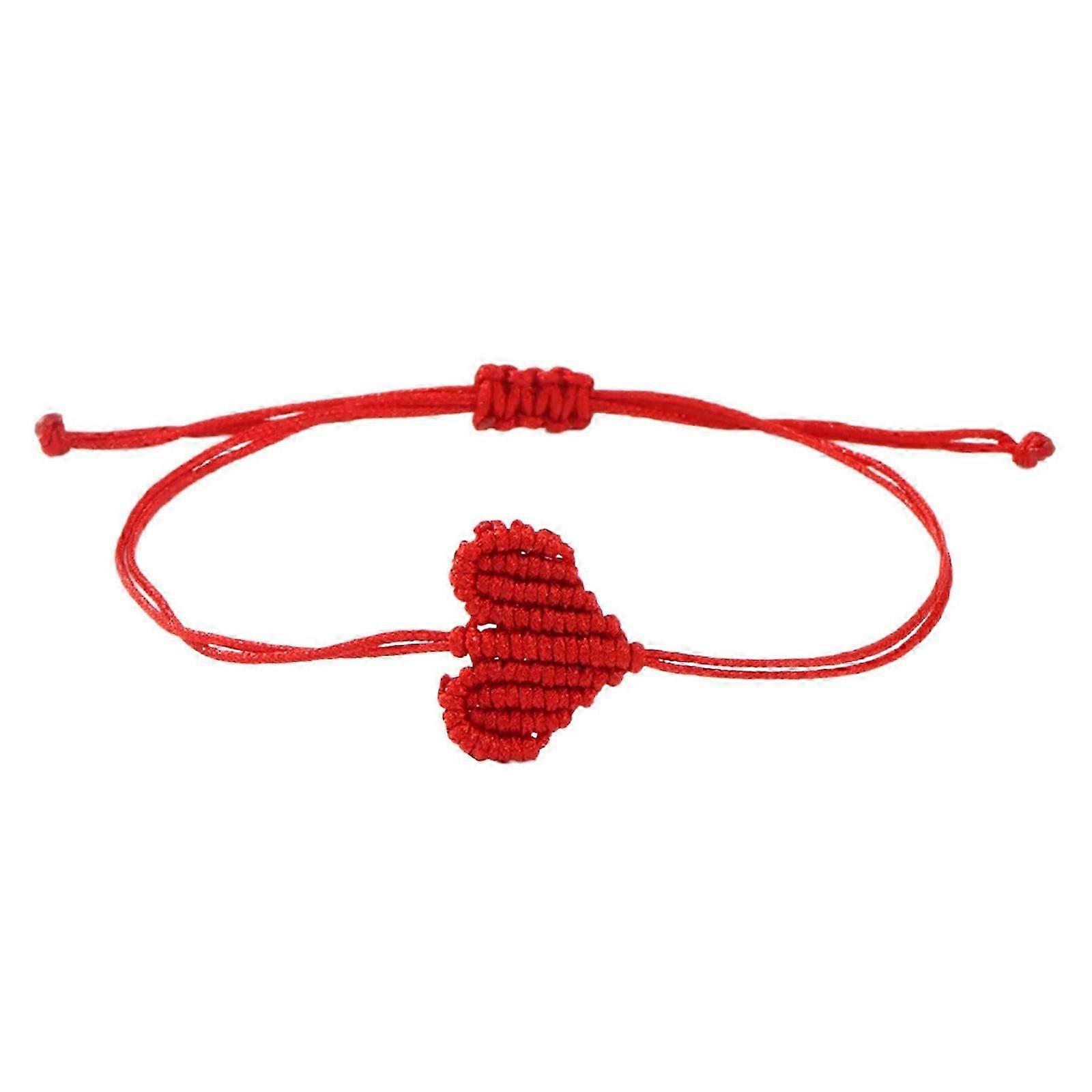 Handwoven hemp cord bracelet for couples bohemian heart design