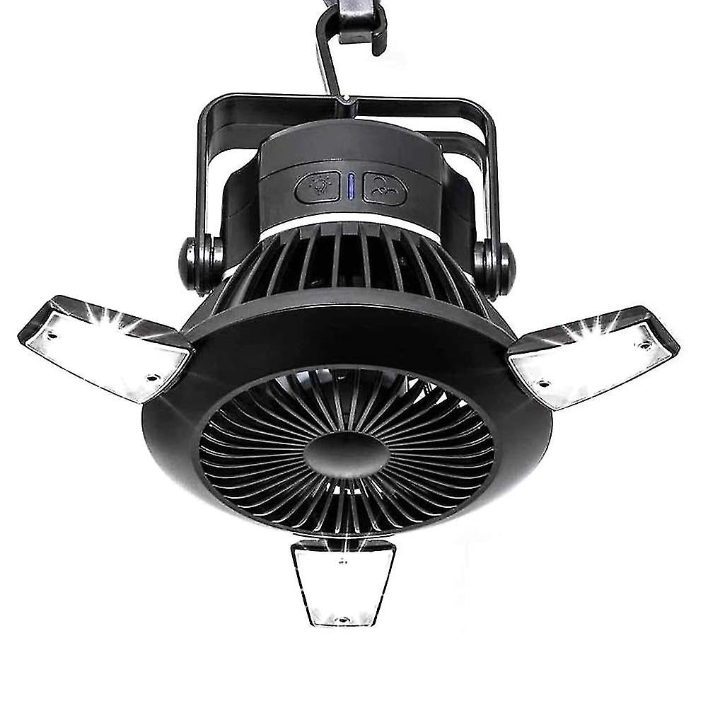 Camping Lights Lanterns Portable Tent Fan With Hanging Hook Solar Camping Fan With Led Lantern Rechargeable Usb Desk Fan