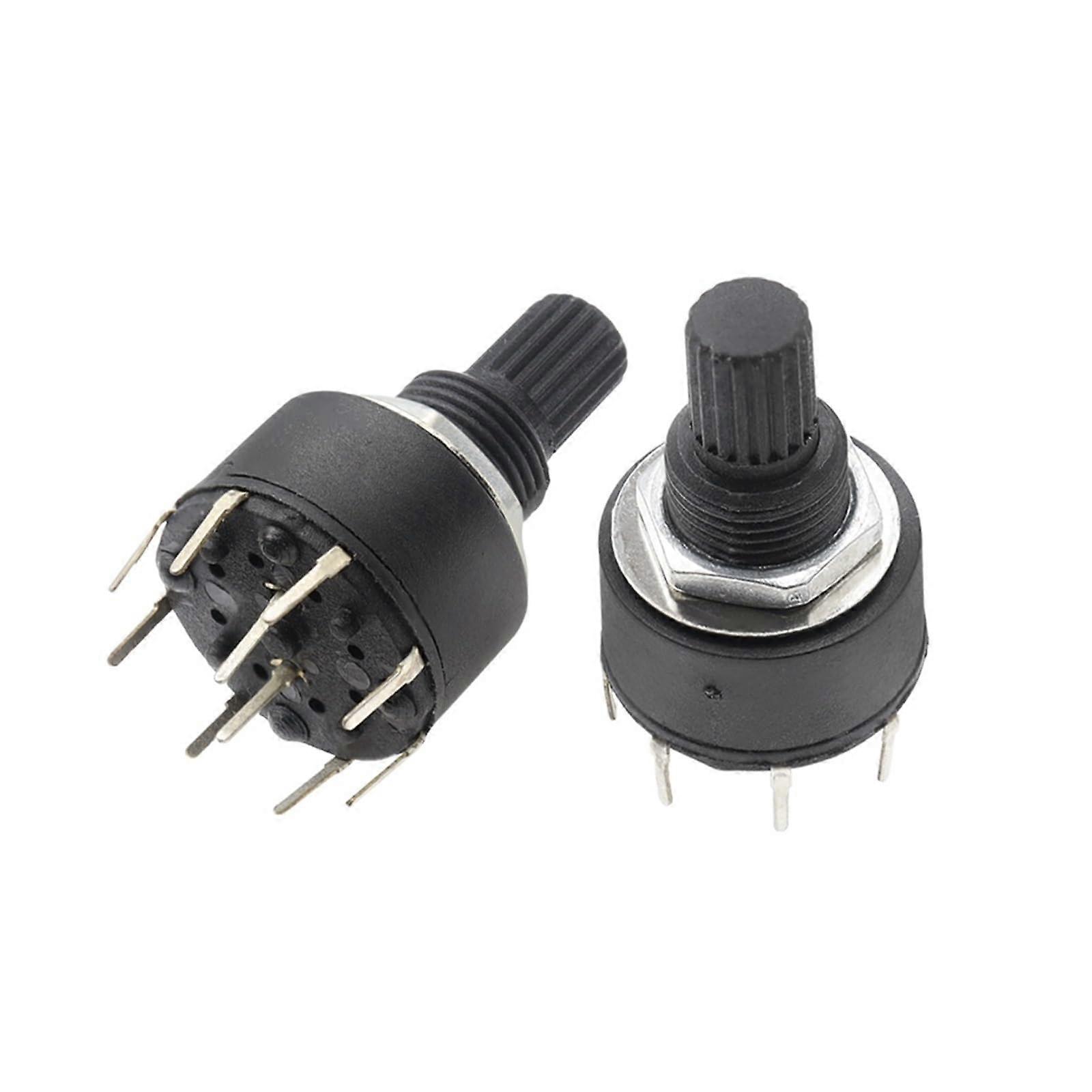 16MM Rotary Band Switch 1 Pole 15MM Axis 5 Handle Length 10Pcs