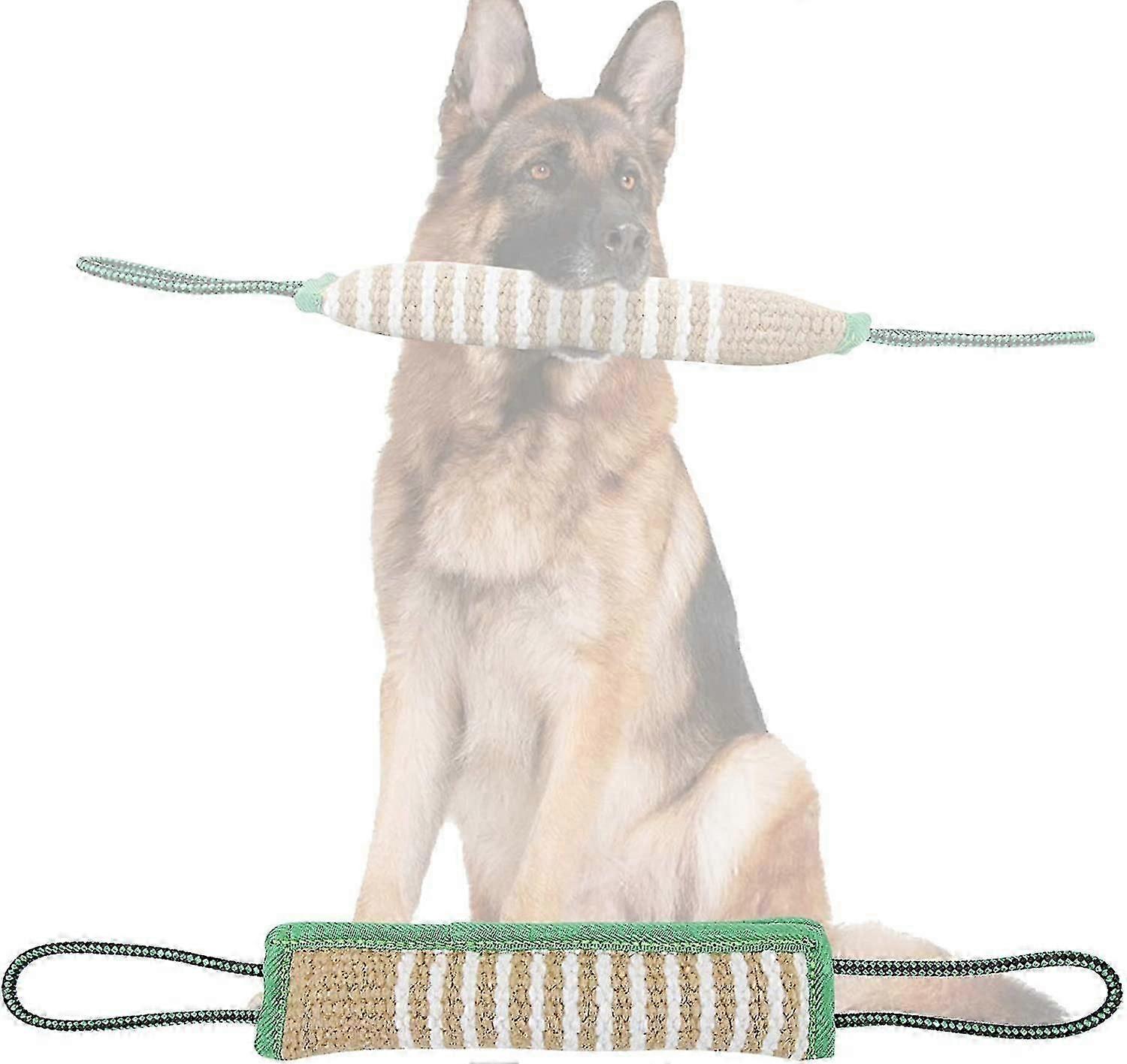 Jouet à tirer pour chien - Coussin interactif en jute avec 2 poignées pour l'entraînement des chiots
