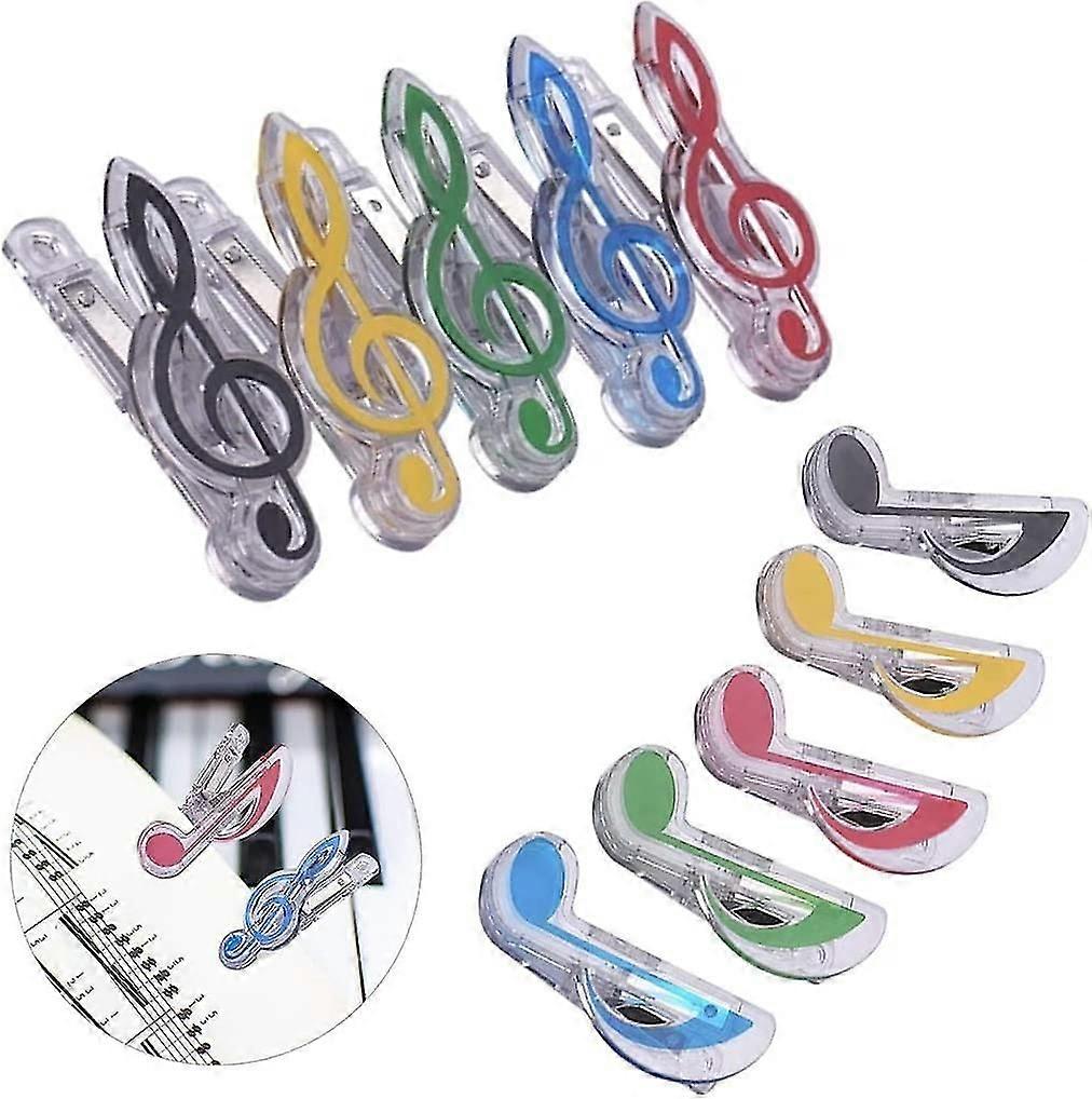 10 حزمة الموسيقى ملاحظة مقاطع الموسيقى مقاطع الصفحة حامل ورقة بلاستيكية مقاطع الكتاب مقاطع الإشارات المرجعية القرطاسية