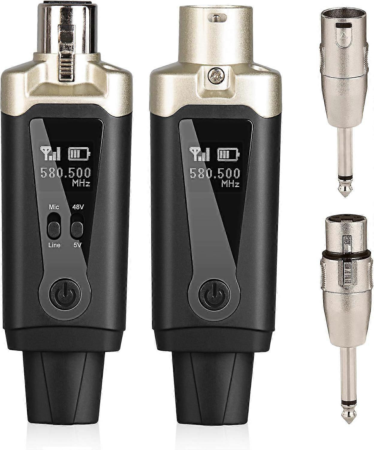 UHF wireless XLR transmitters and receivers are suitable for dynamic/condenser