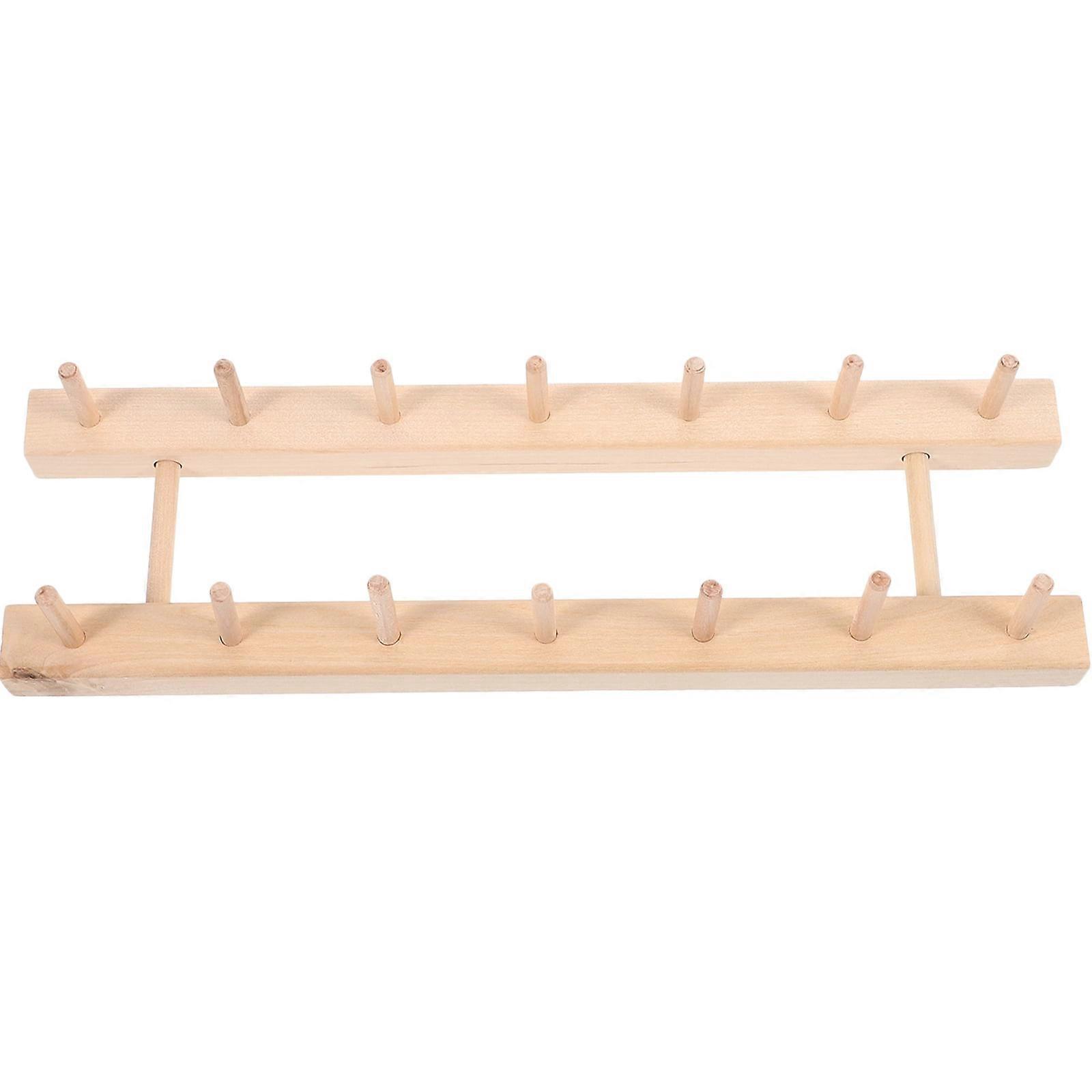 Wood Spool Frame Sewing Thread Machine Holder Knitting Accessory to Weave