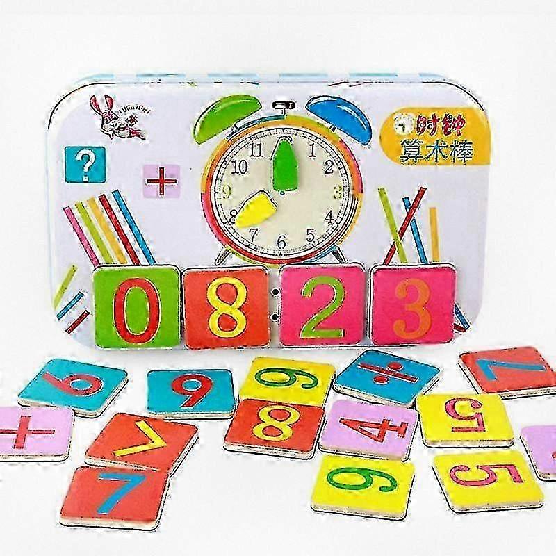 数学と算数の早期教育のための木製デジタル磁気計数スティック、子供のための理想的な教育玩具