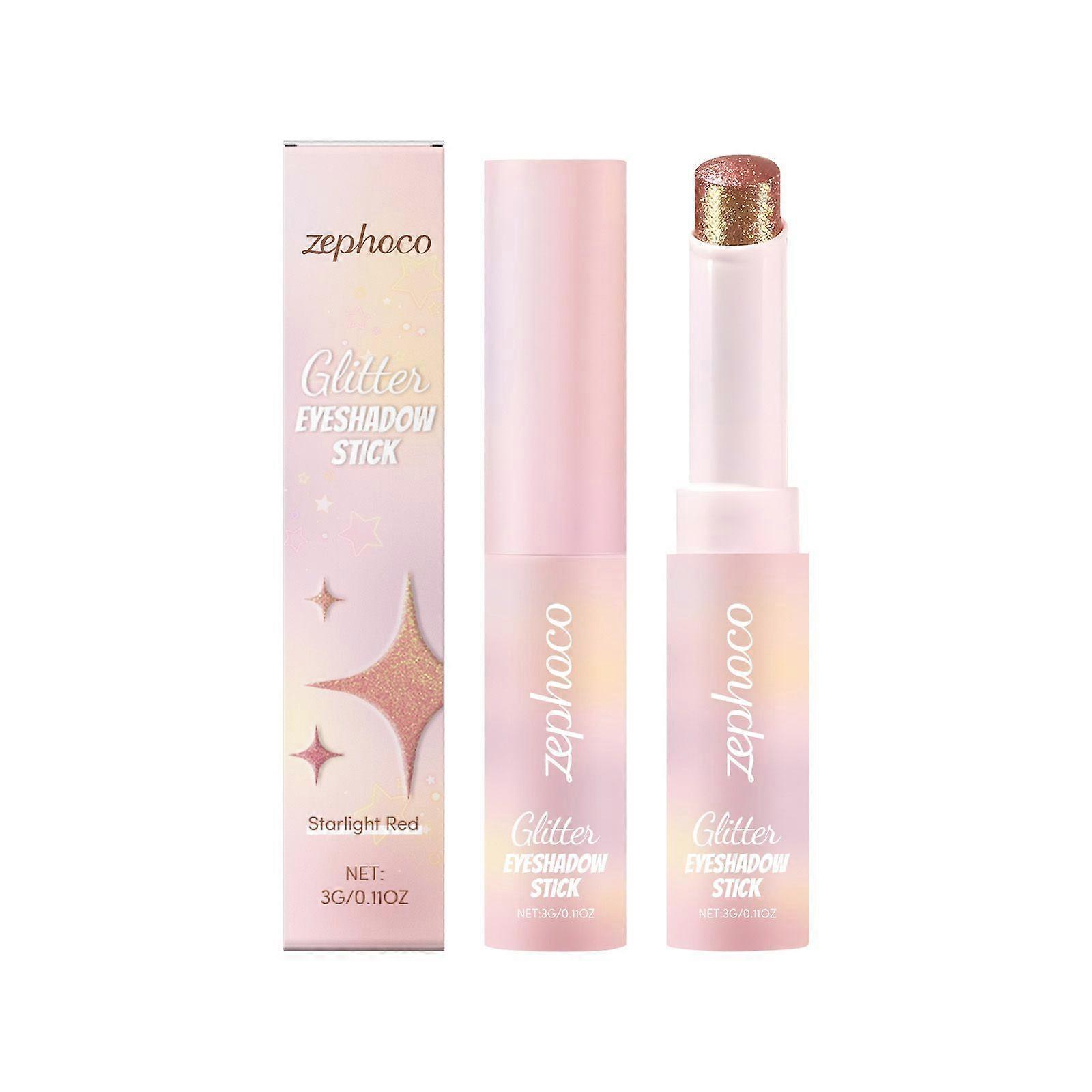 Zephoco Glitter Eye Shadow Stick Series Eye Shadow Multicolor Crystal Sequins Cream Waterproof And Durable Portable Eye Shadow Stick