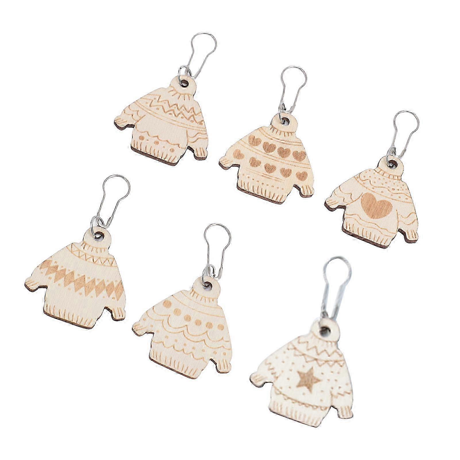 6 Pcs Lightweight and Removable Wooden Stitch Markers for Knitting, Crocheting & DIY Projects