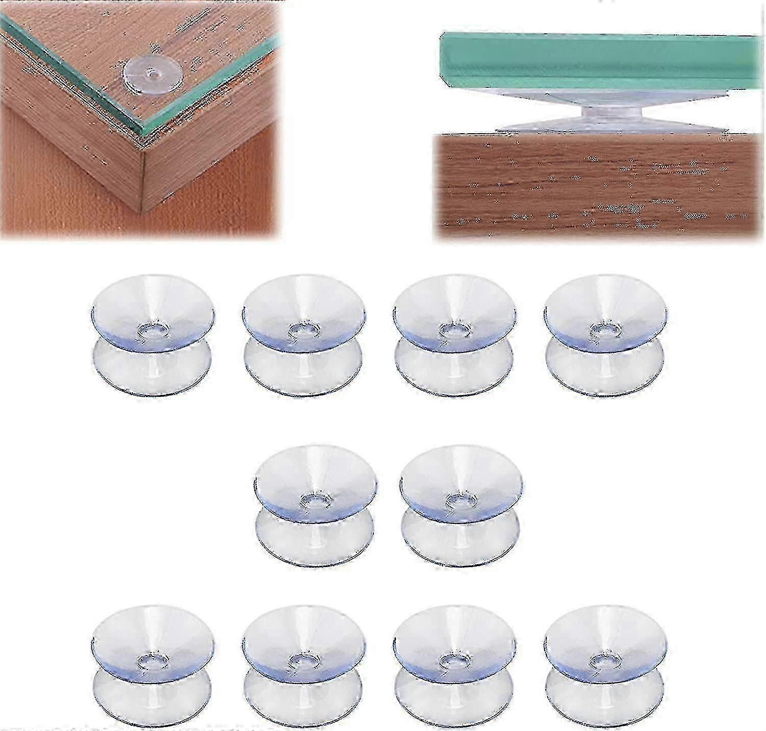 10pcs Double Sided Suction Cups Slip-proof Double Sided Sucker Pads Transparent Table Spacers For Glass Table Top - ya