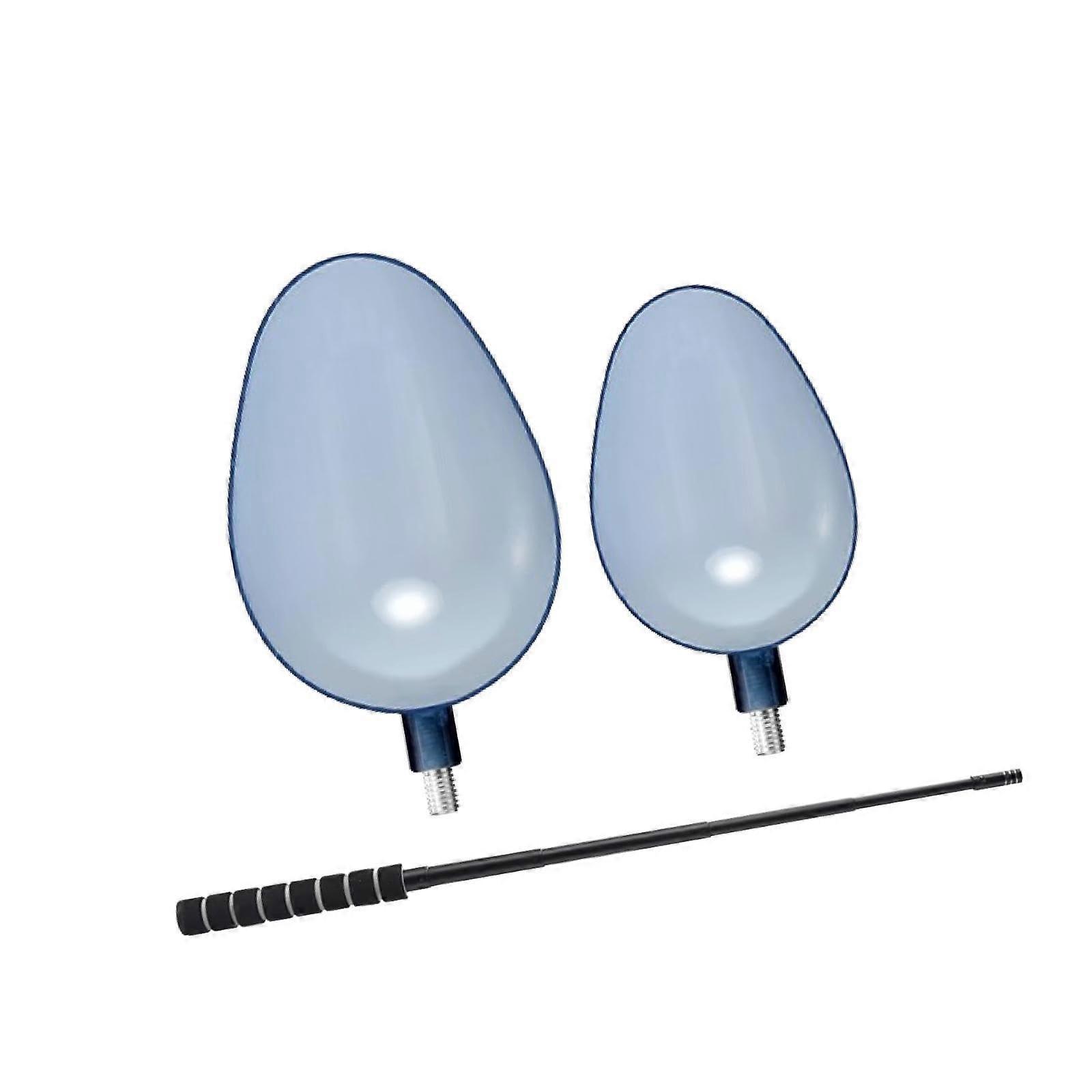 Baiting Spoons Two Piece Set With Telescopic Rod For Fishermen White