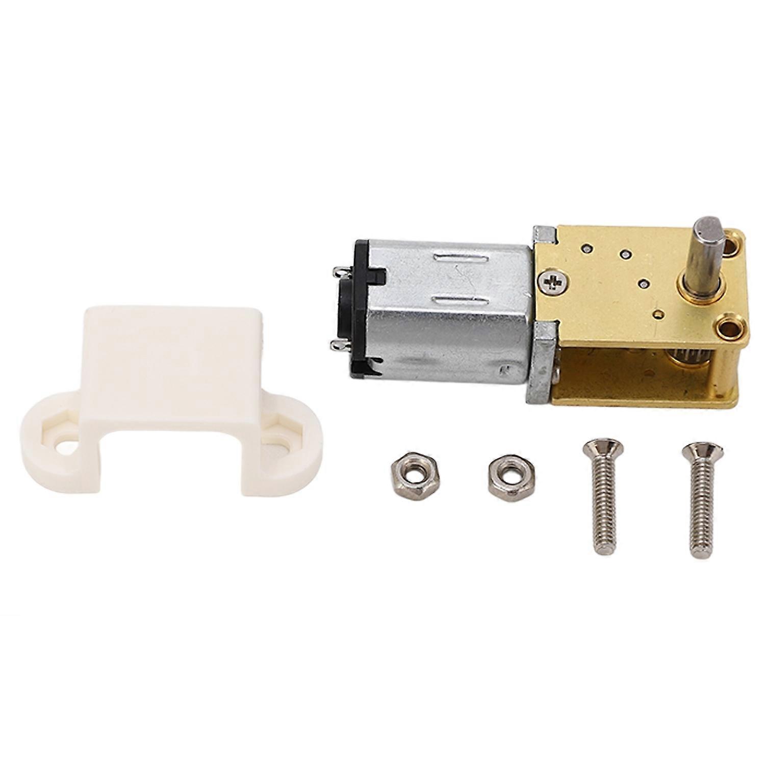 Turbo Worm Geared Motor Micro Brushed DC 3V Mini Reduction 1 Shaft with Fixed Seat 15RMP