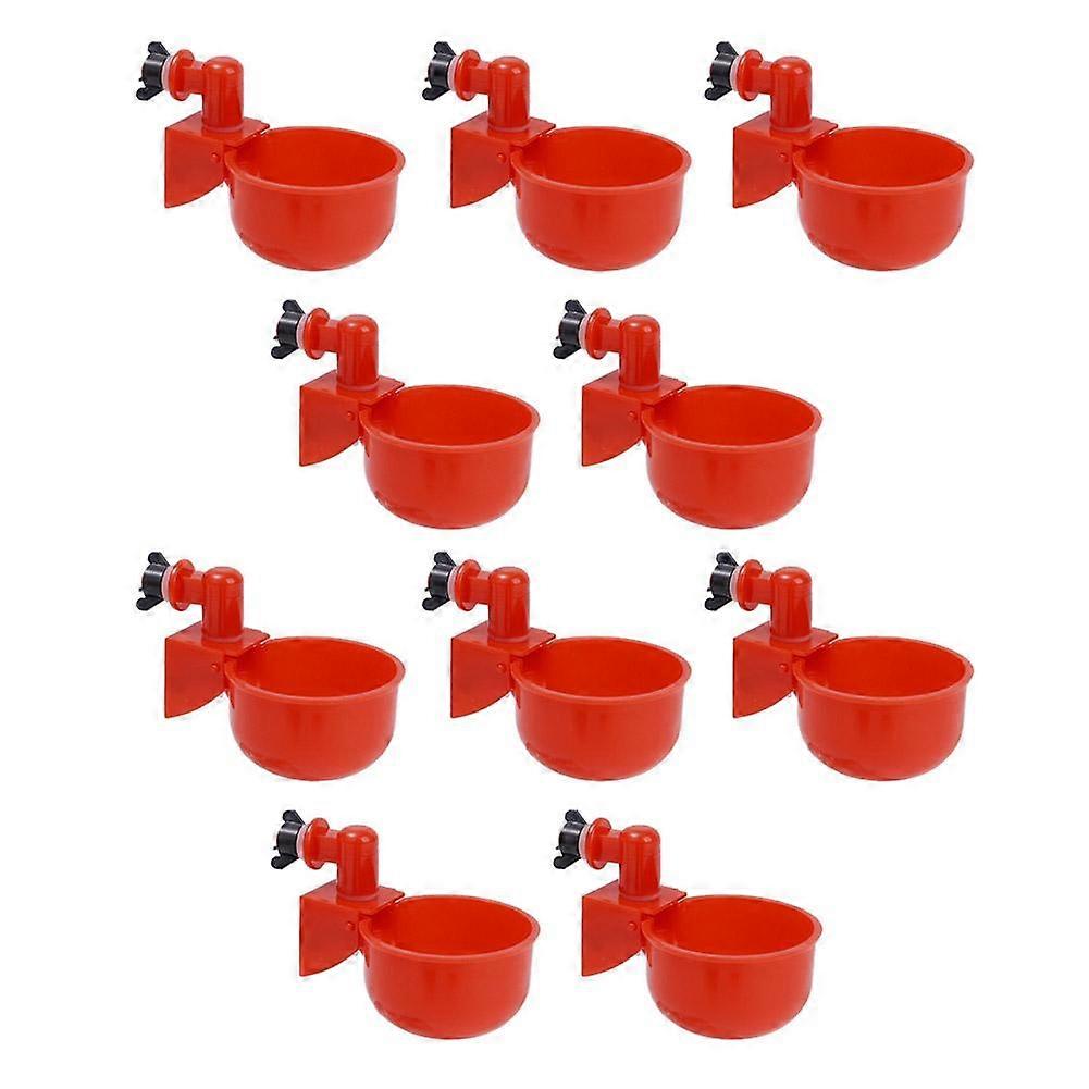 Automatic Poultry Drinking Bowl 10 Pcs Set Durable ABS Chicken Waterer With Float Valve Easy Install For Cage