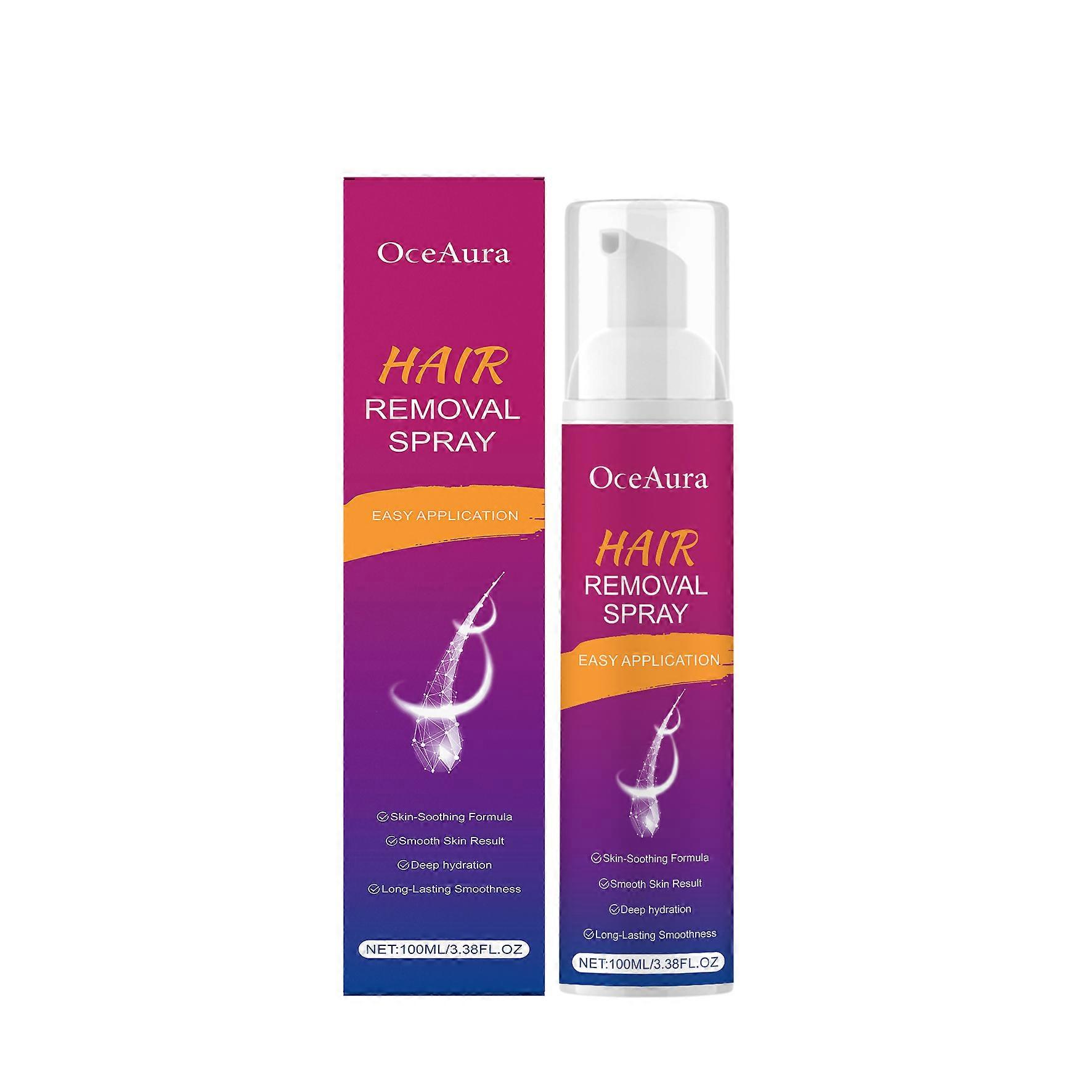 Hair removal mousse spray gently cares for skin, leaving it smooth, soft, refreshed, and non-sticky. Suitable for the whole body.