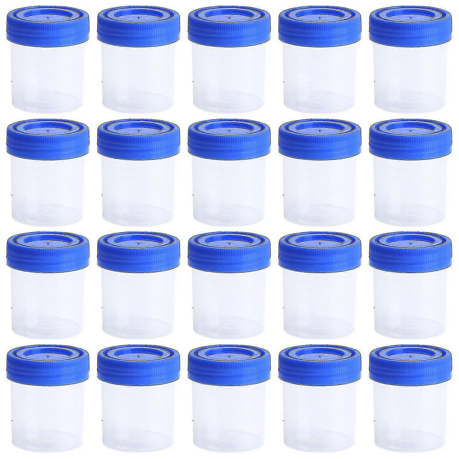 50 Pcs/1 Pack 40ml Plastic Specimen Sampling Cup Practical Urine Sealed Container With Spiral Cover For Laboratory Use (random Color)