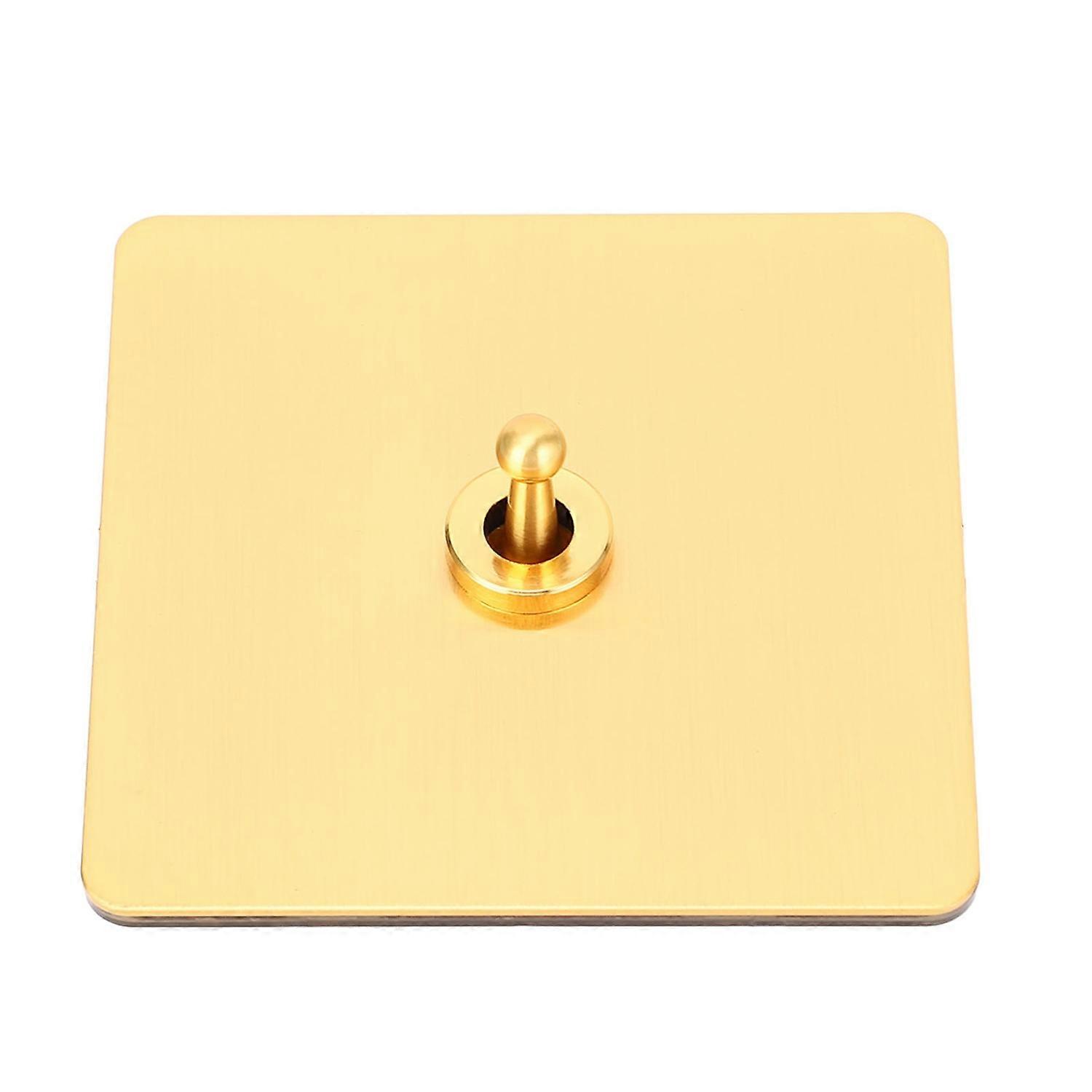 AC250V Toggle Switch 1 Gang 2 Way Power Toggle Switch with Gold Color Stainless Steel Panel and Insu