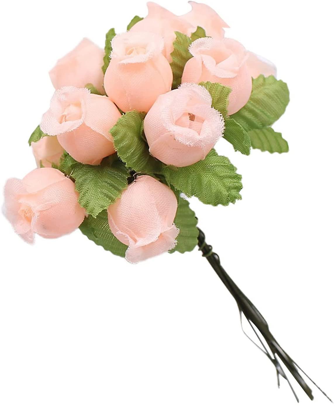 12 Pezzi / mazzo Rosa artificiale Anti-rilassamento Easy Bend Home Simulation Fiori realistici (colore Nome: Champagne)