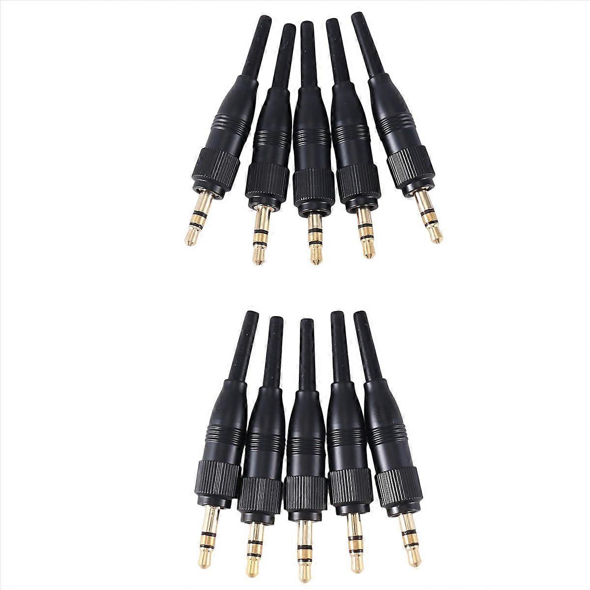 10 stk. 3,5 mm 1/8 tommers stereoskrue-lydlåskontakt for D11/V1/P03 mikrofon reservepluggadapter