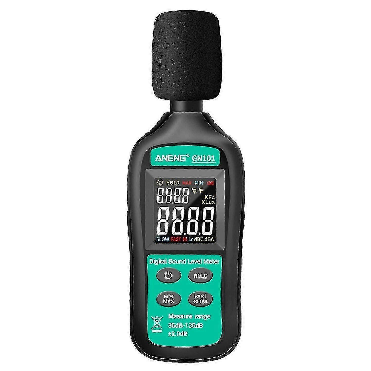Digital Noise Meter 35Db-135Db Decibel Meter Lcd Display Sound Level Meter High Precision Sound Decibel Monitor With Condenser Microphone
