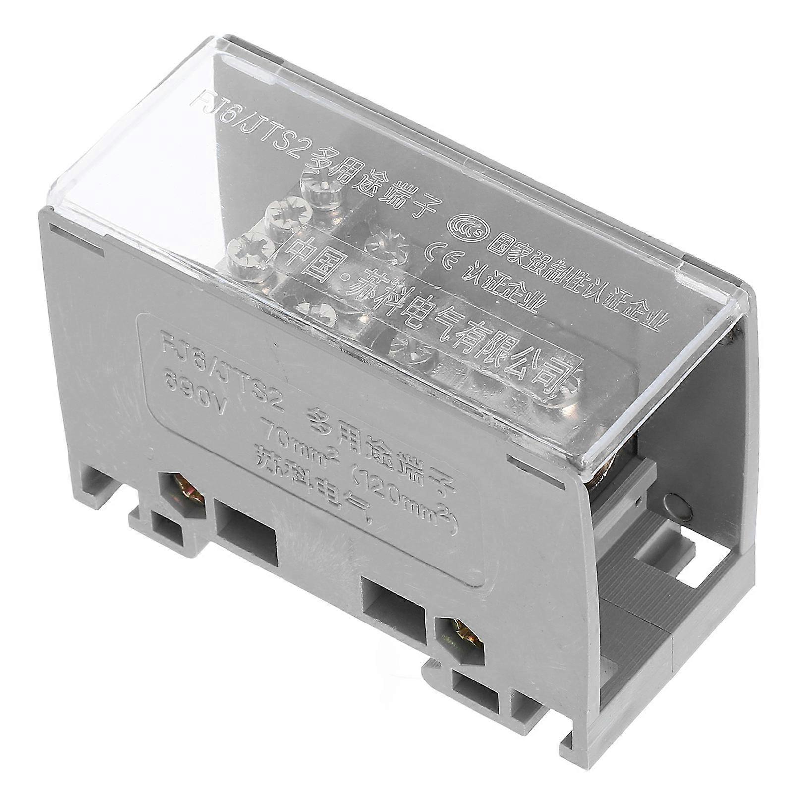 Din Rail Terminal Blocks Assembly for Circuit Breaker Connections 1 in 6 Out