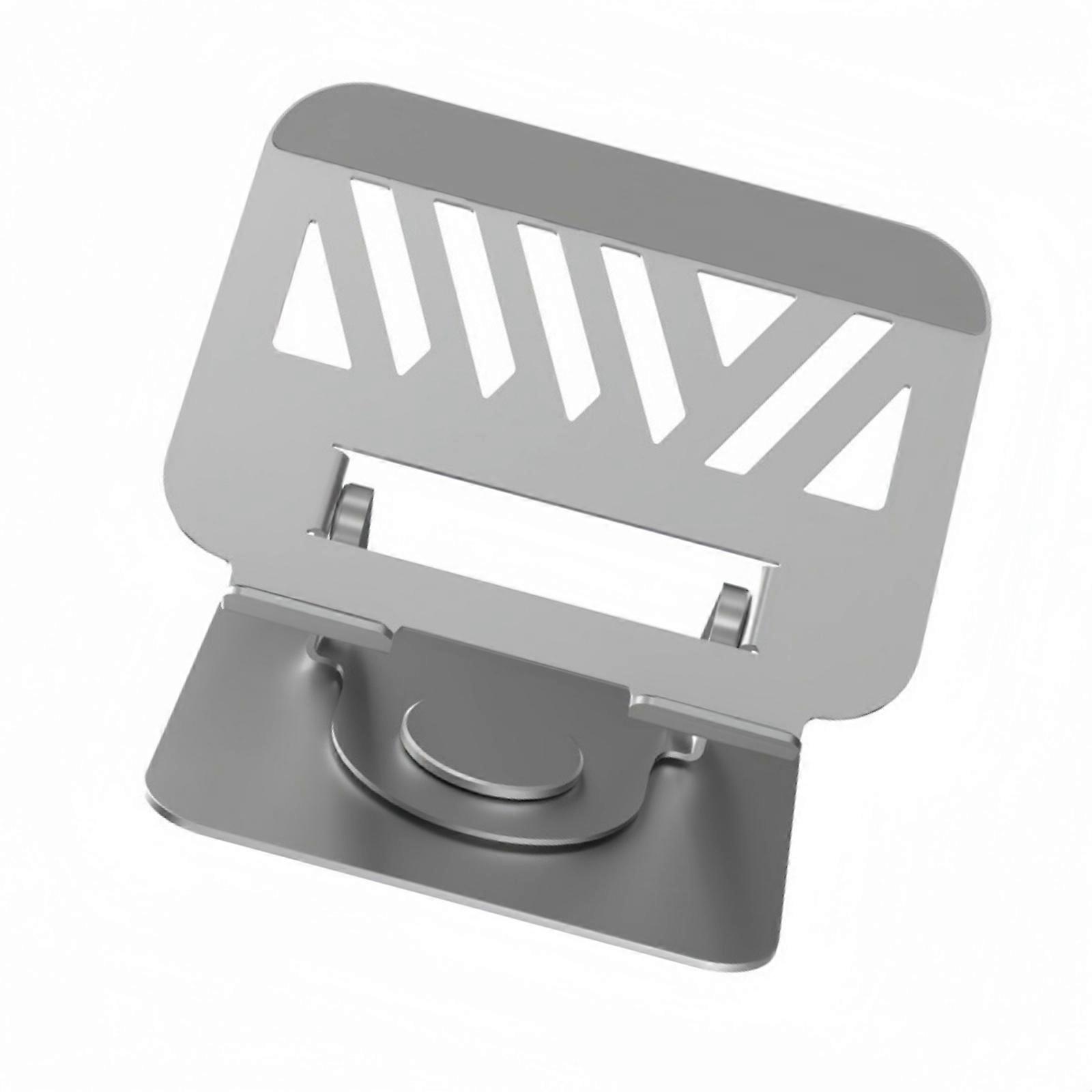 Foldable Adjustable Laptop Stand With 360°Rotating Base Tablets Holder For Desk Ergonomics Enhances Cooling Ventilation  Silver