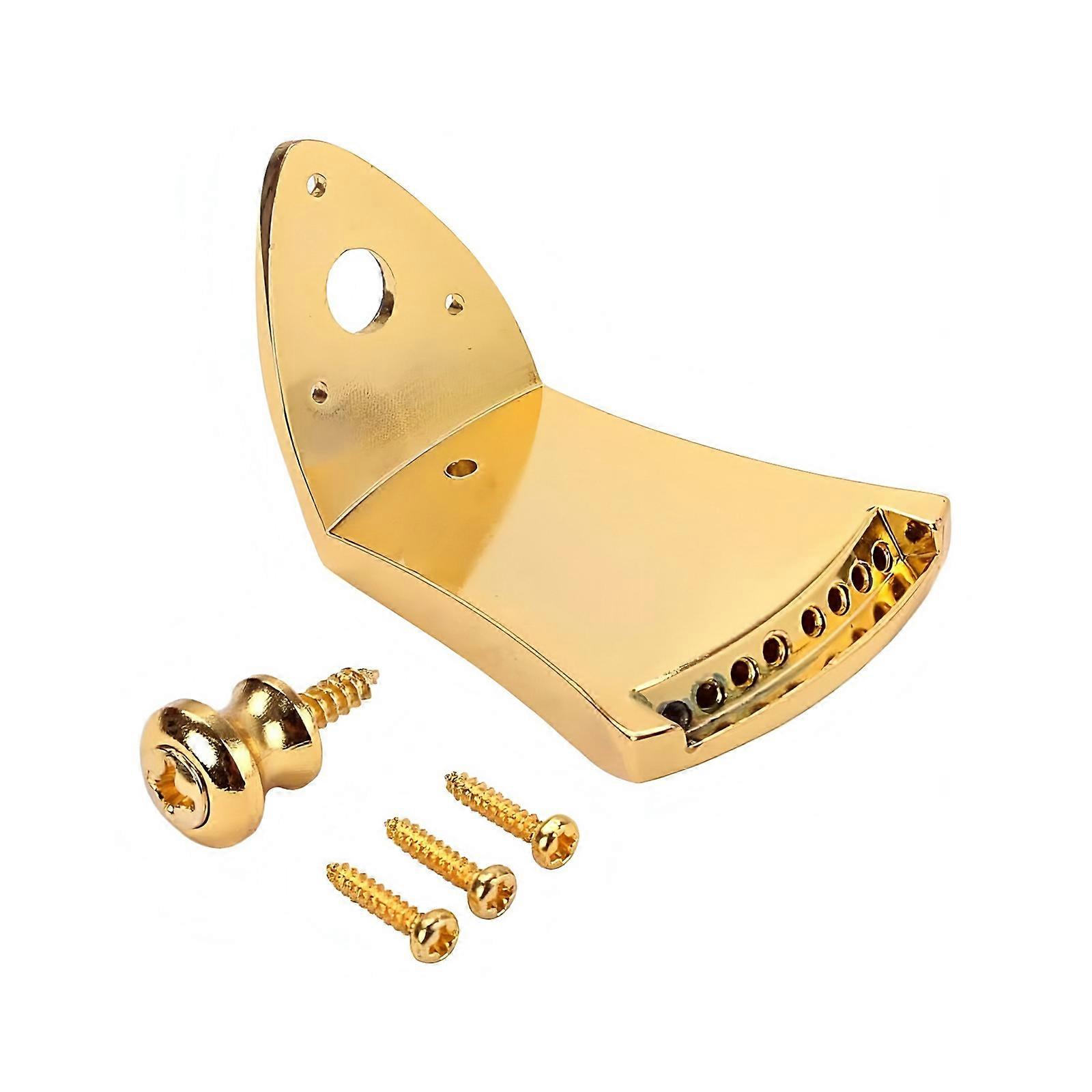 Mandolin Arched Top Guitar Tailpiece Metal Triangular Mandolin Tailpiece with Mounting Screws Instrument Part Easy to Use Multicolor