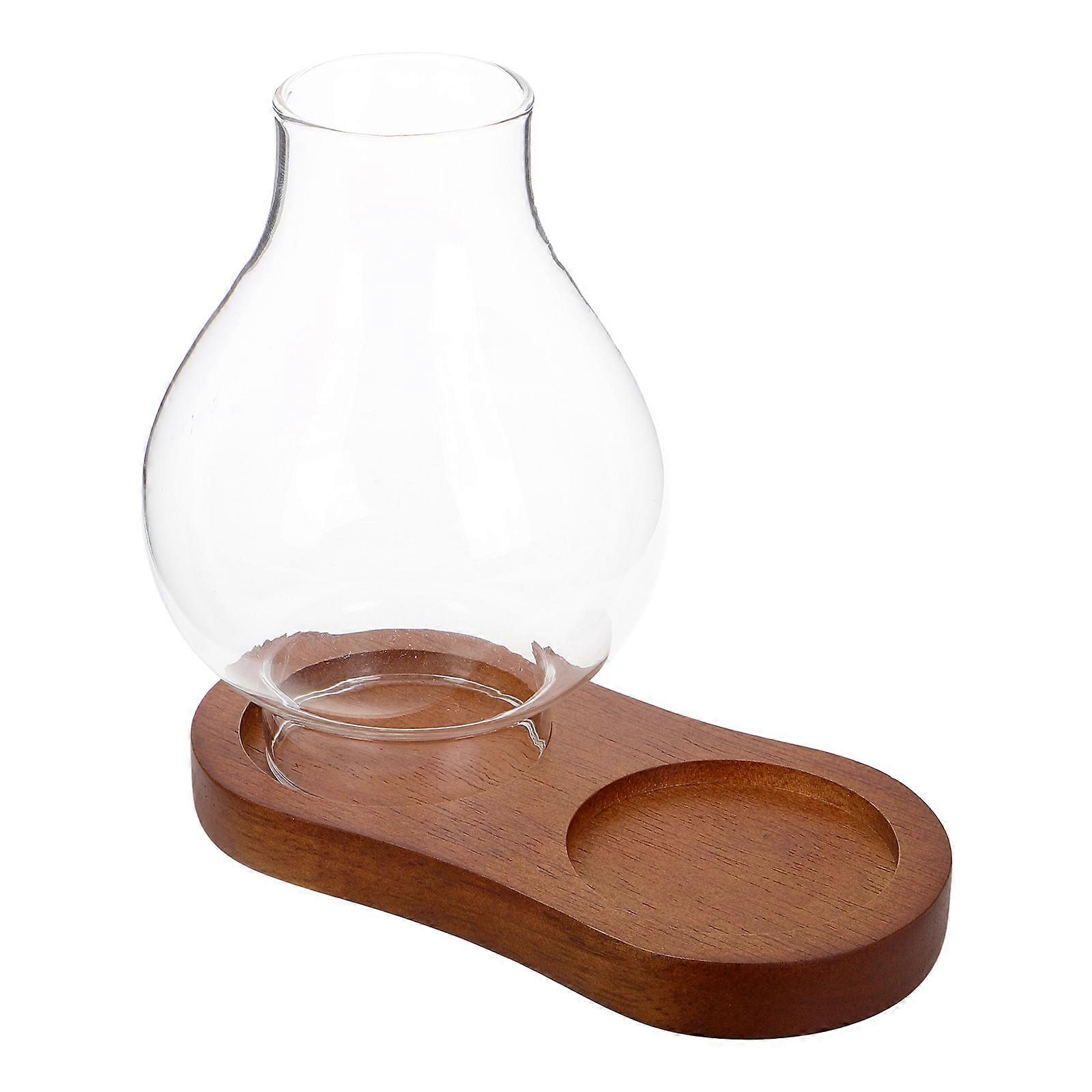 Glass Candle Holder for Table Centerpiece Windproof Double Compartment