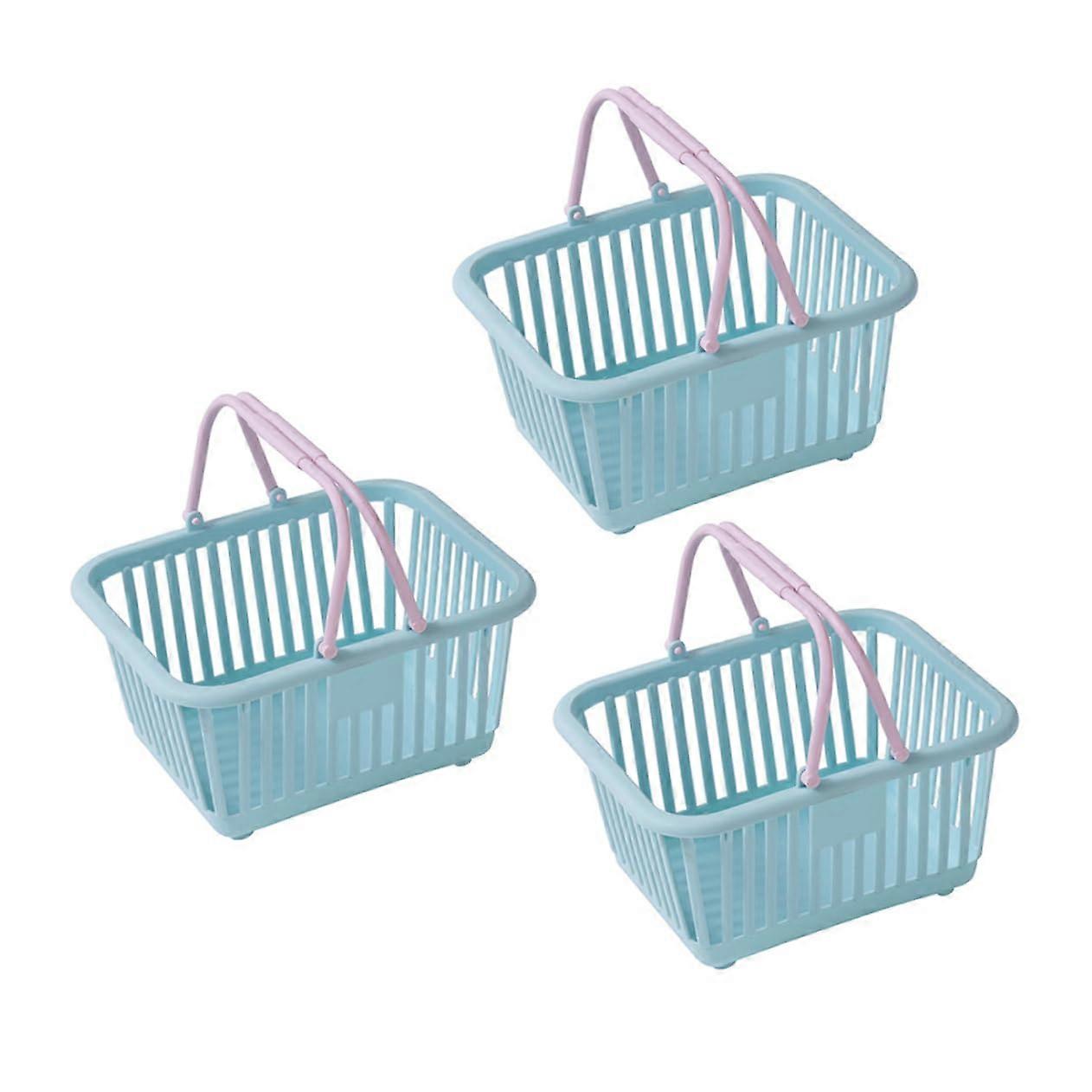 Bathroom Storage Baskets 3Piece Handheld Baskets For Home Decor Meticulous Craftsmanship