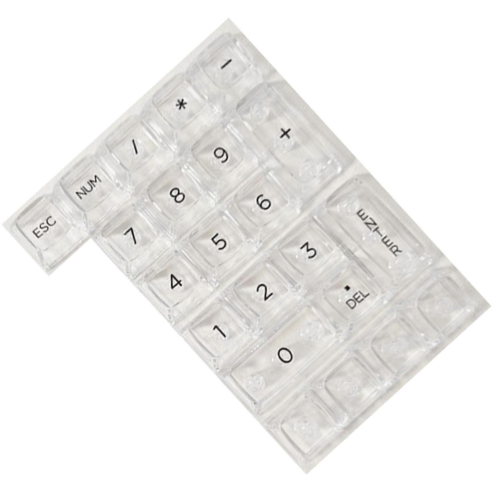 Improve Keyboard Aesthetics 22Key Transparent Ice Crystal Keycaps for Numeric Keypads Convenient Keycaps Crystal Shine  White