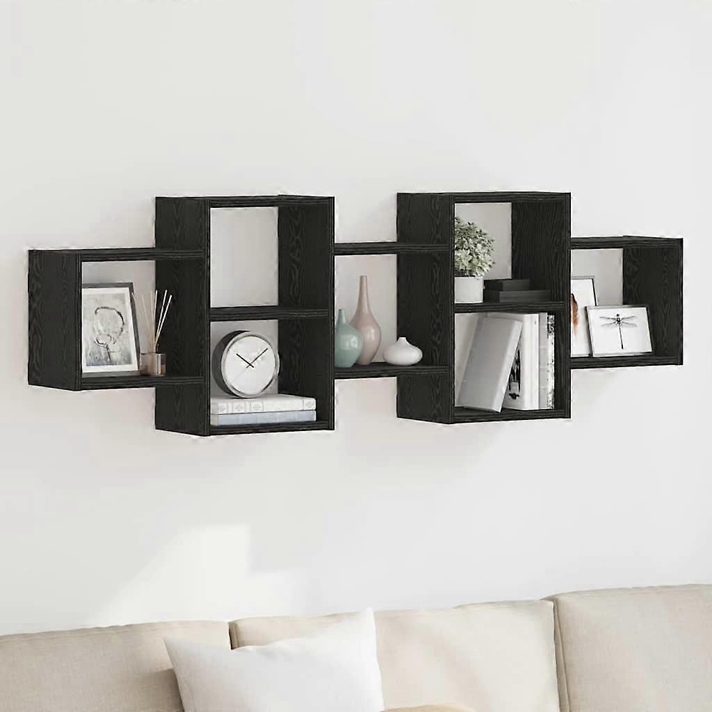 壁架 黑橡木外观 129x18x42 厘米 木质材料