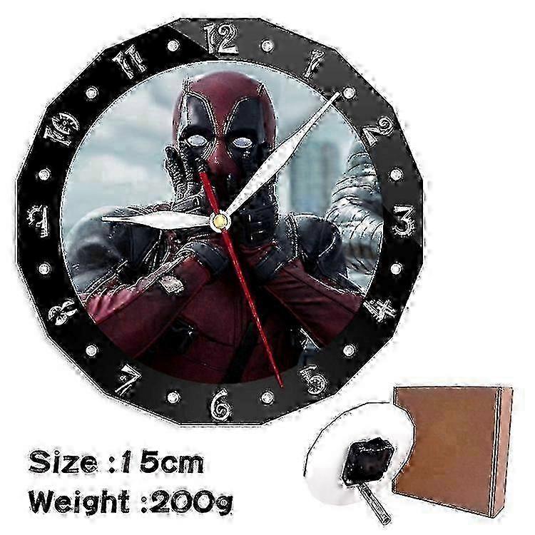 w Deadpool pattern creative clock, wall clock suitable for bedroom decoration 1