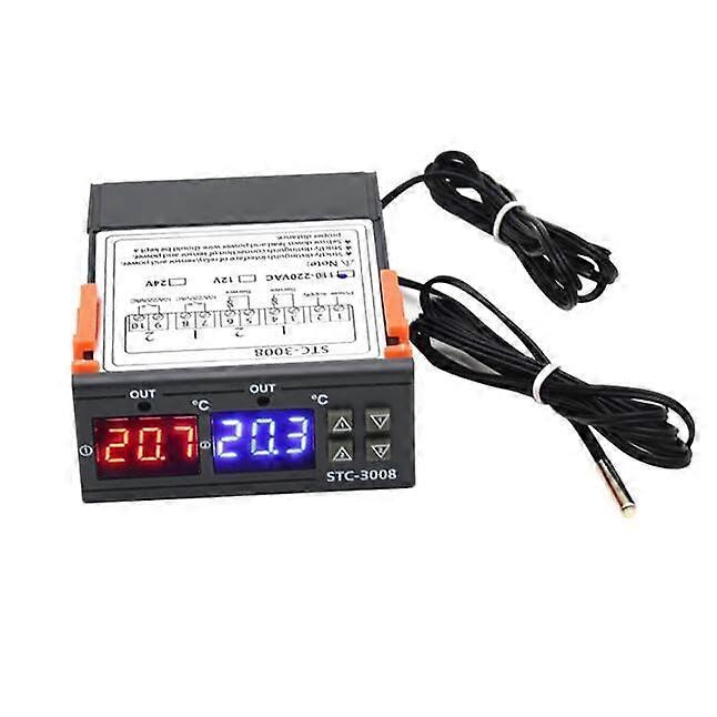 Digital Dual Temperature Controller Thermostat with Dual Probe for Incubator Aquarium AC110220V