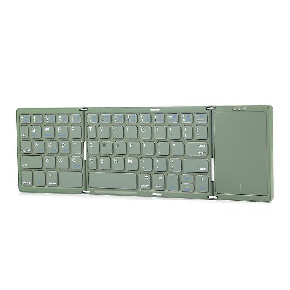 Foldable Bluetooth Keyboard with Touchpad Office Mini Wireless Keyboard Storage Three Systems Universal Dark Green