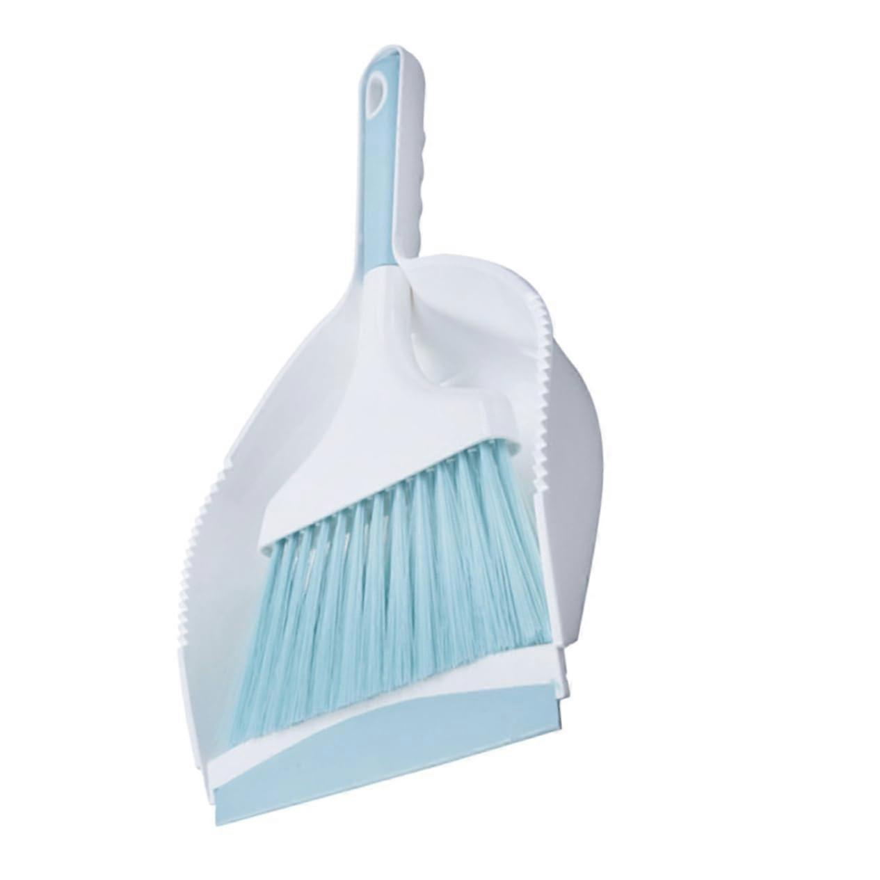Mini Broom and Dustpan Set for Car and Desk Cleaning, Compact Handheld Sky Blue for Home and Office Use