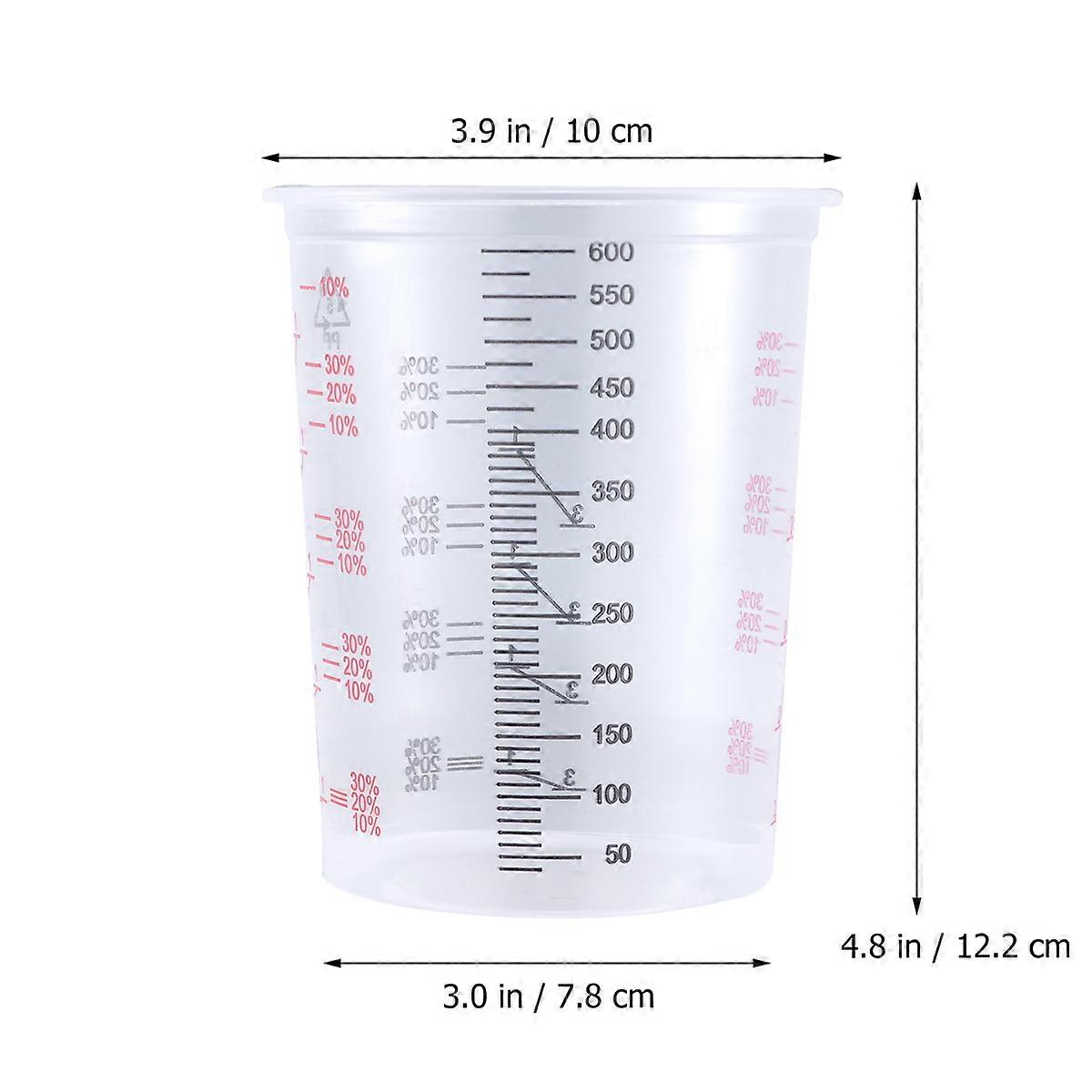 Liquid Measuring Cups 2Pcs 600ML Transparent Plastic With Scale For Industrial Use