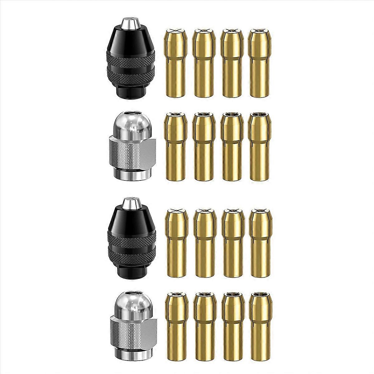 2X Drill Chuck Collet Set for ,1/32Inch to 1/8Inch Replacement 4486 Keyless Bit with Rotary Drill Nu