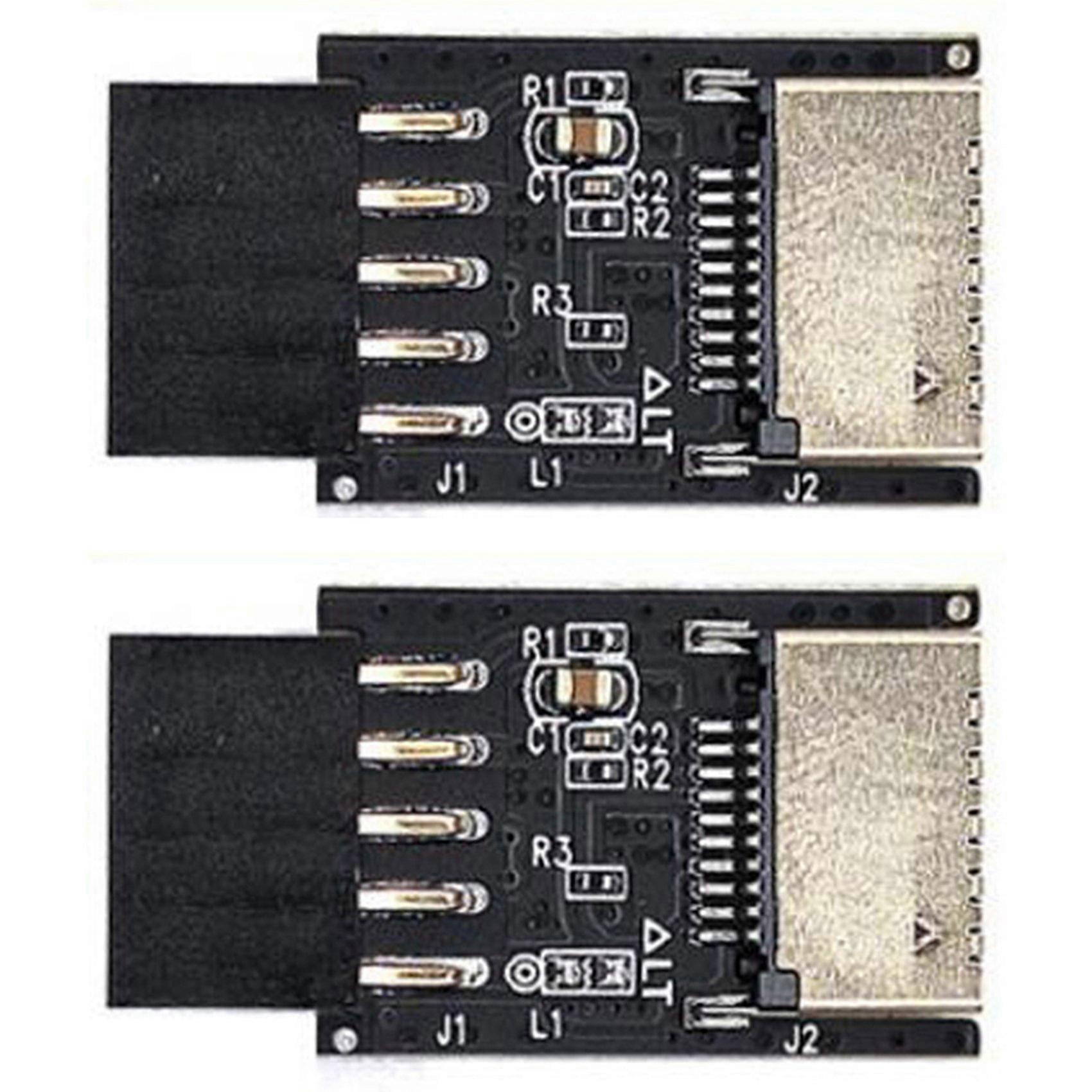 2X Motherboard USB2.0 9Pin to TYPE-C A-KEY Front Connector Converter USB3.2 TYPE-E Interface Header 