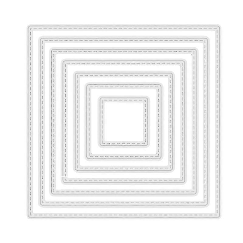 Nested Square Frame Metal Cutting Dies Blade Punch Stencils Die Template for DIY Cards Making Journaling Decorations Silver