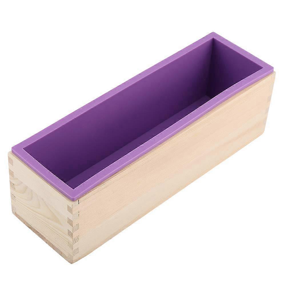 Silicone Soap Mold with Wooden Box 1200ml Easy Release Heat Cold Resistant for DIY Handmade Soap
