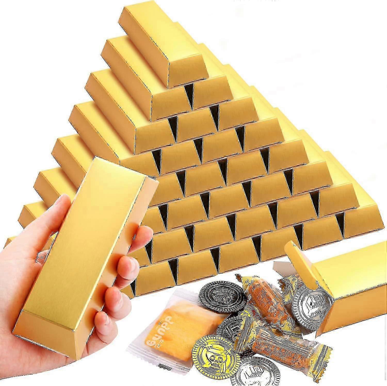Faux Gold Bar Set 36Pcs with Decorative Gift Box