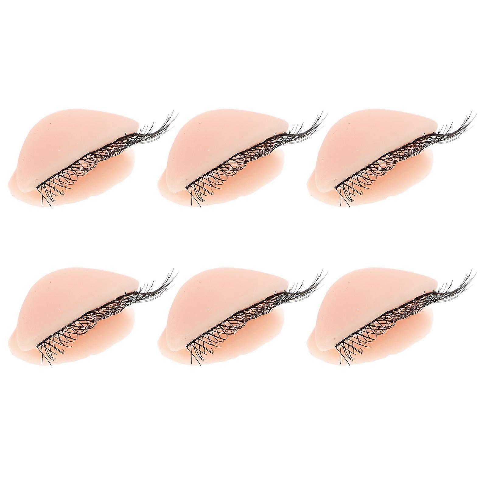 Eyelash Extension Practice Realistic Eyelids for Makeup Skills Enhancement with Convenient Easy to Clean Design in Pink 3 Pairs