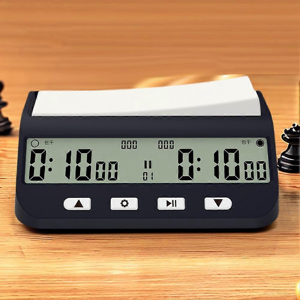 Chess Timer For Go And Chess Black Go Chess Stopwatch Plastic Material Clear Large Screen Compact Size Efficient Operation